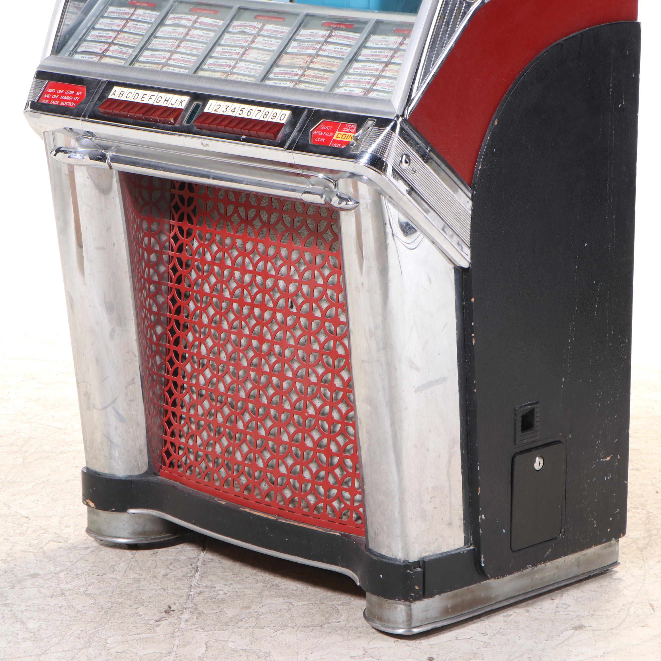 Seeburg Select-O-Matic 100C Deluxe High Fidelity Jukebox and Records, 1950s