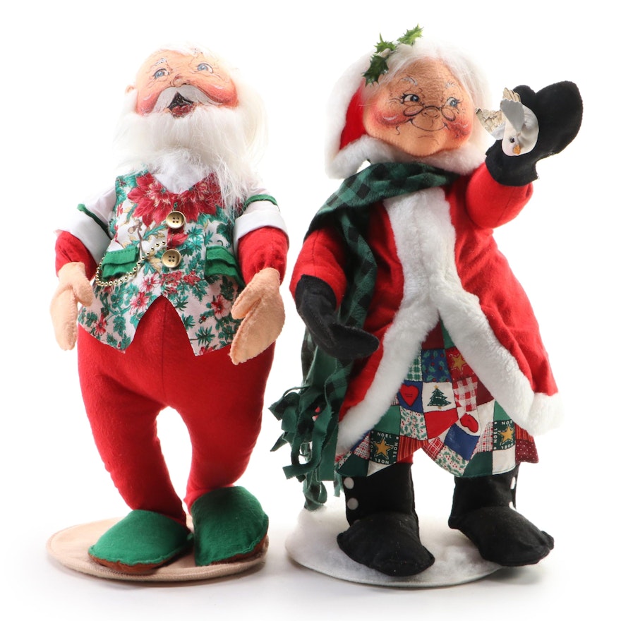 Annalee Mobilitee Santa and Mrs. Claus Figures, Late 20th Century