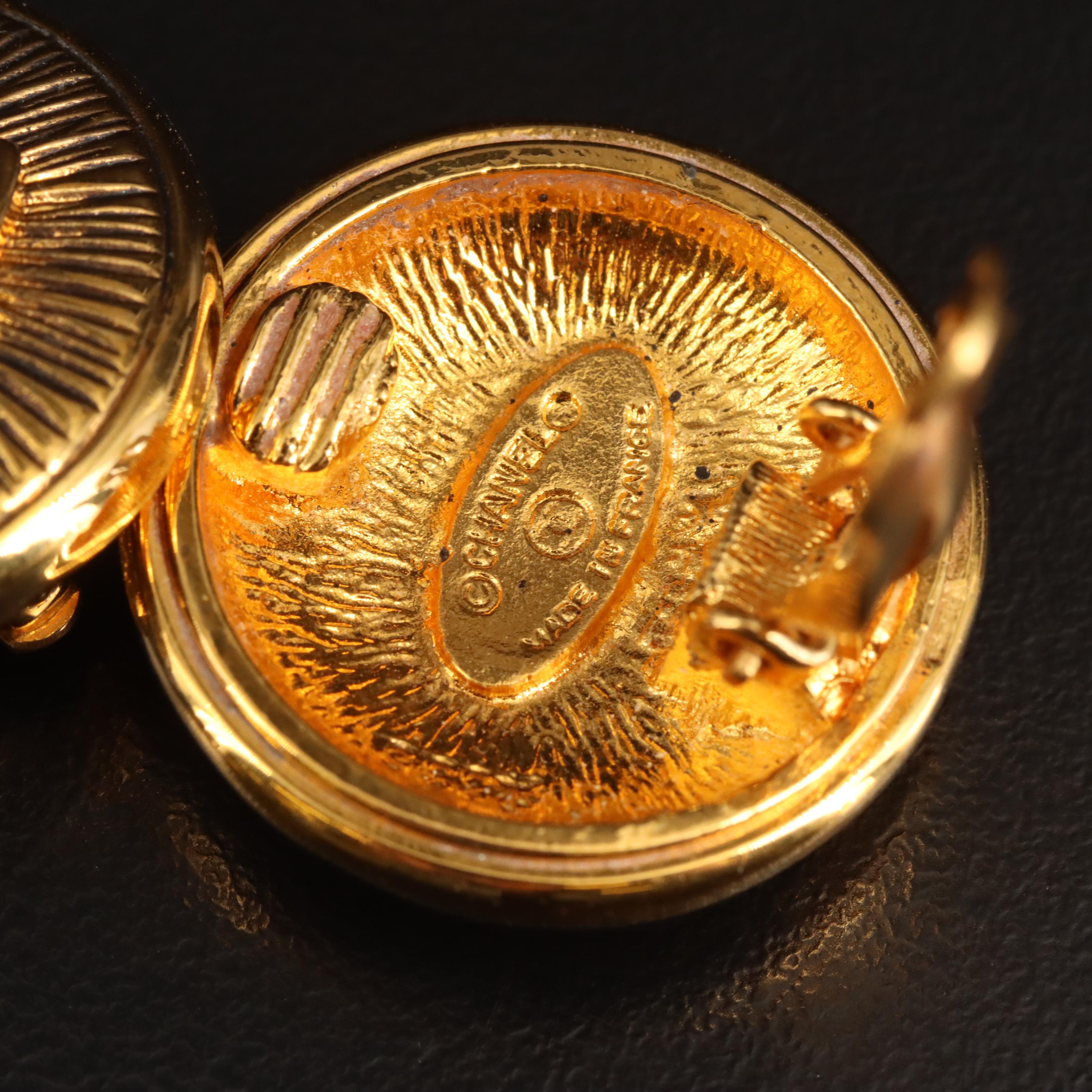 Vintage Chanel "Sunburst" Earrings with Branded Box