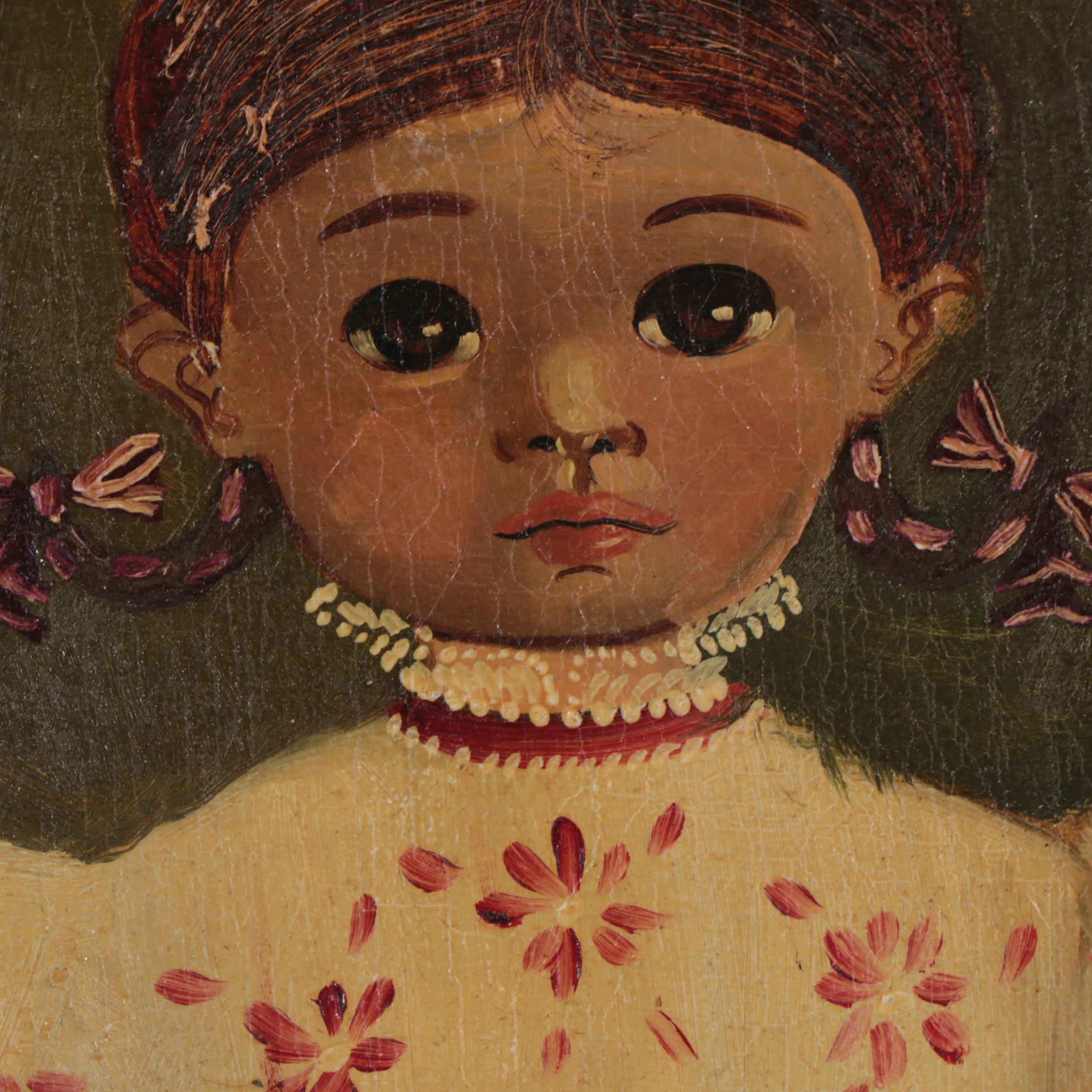 Agapito Labios Oil Painting of Child, Mid-20th Century