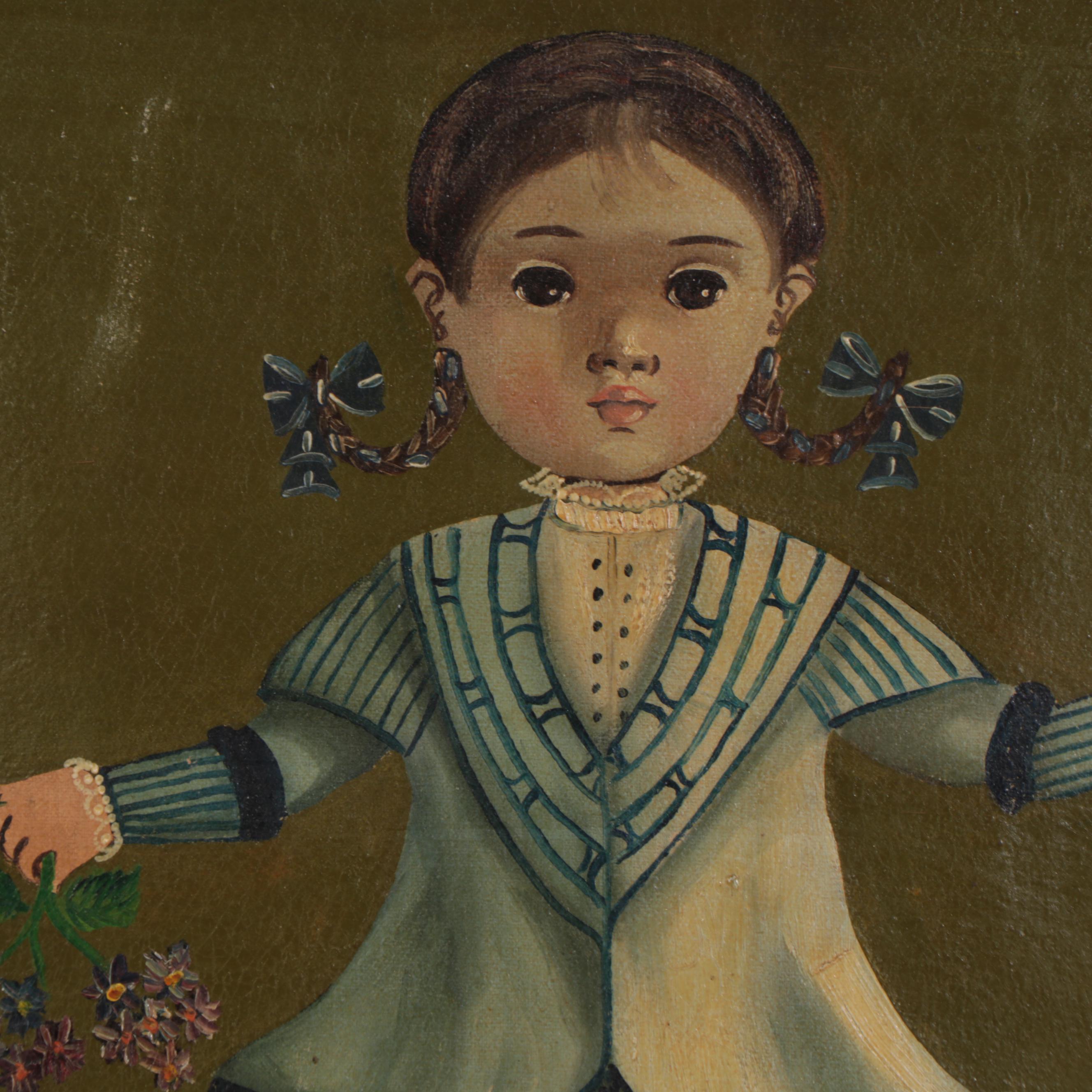 Agapito Labios Oil Painting of Child, Mid-20th Century