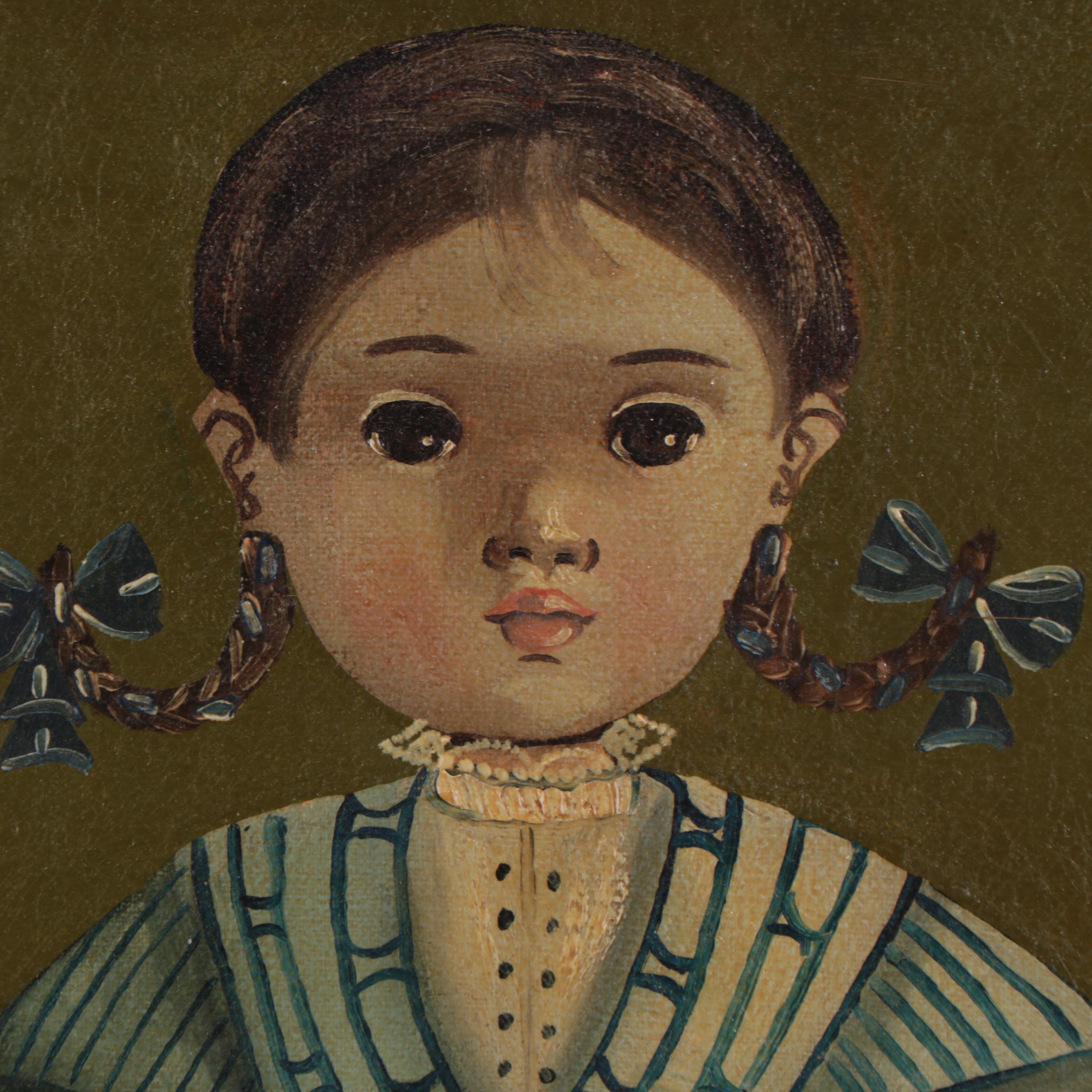 Agapito Labios Oil Painting of Child, Mid-20th Century