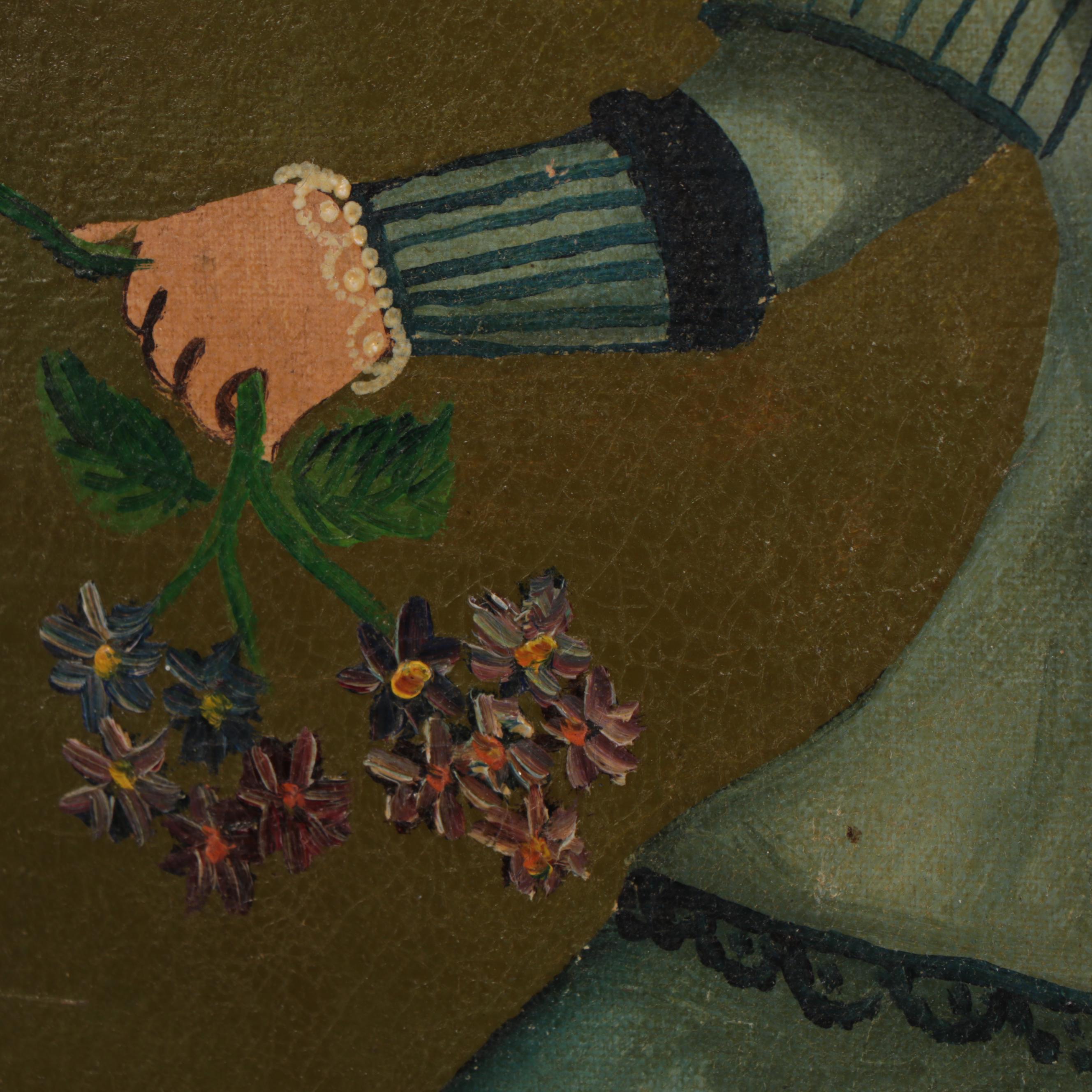 Agapito Labios Oil Painting of Child, Mid-20th Century