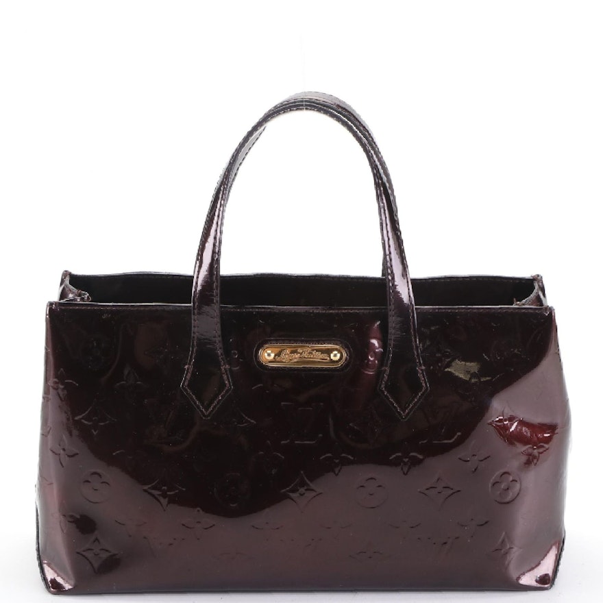 Louis Vuitton Wilshire PM Tote in Amarante Monogram Vernis