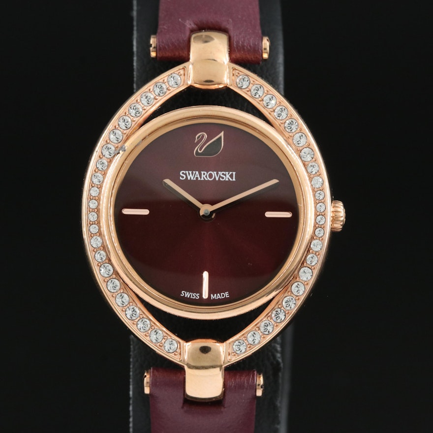 Swarovski Stella Burgundy Dial Wristwatch