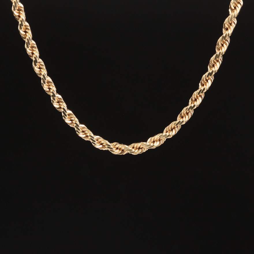 14K Rope Chain Necklace
