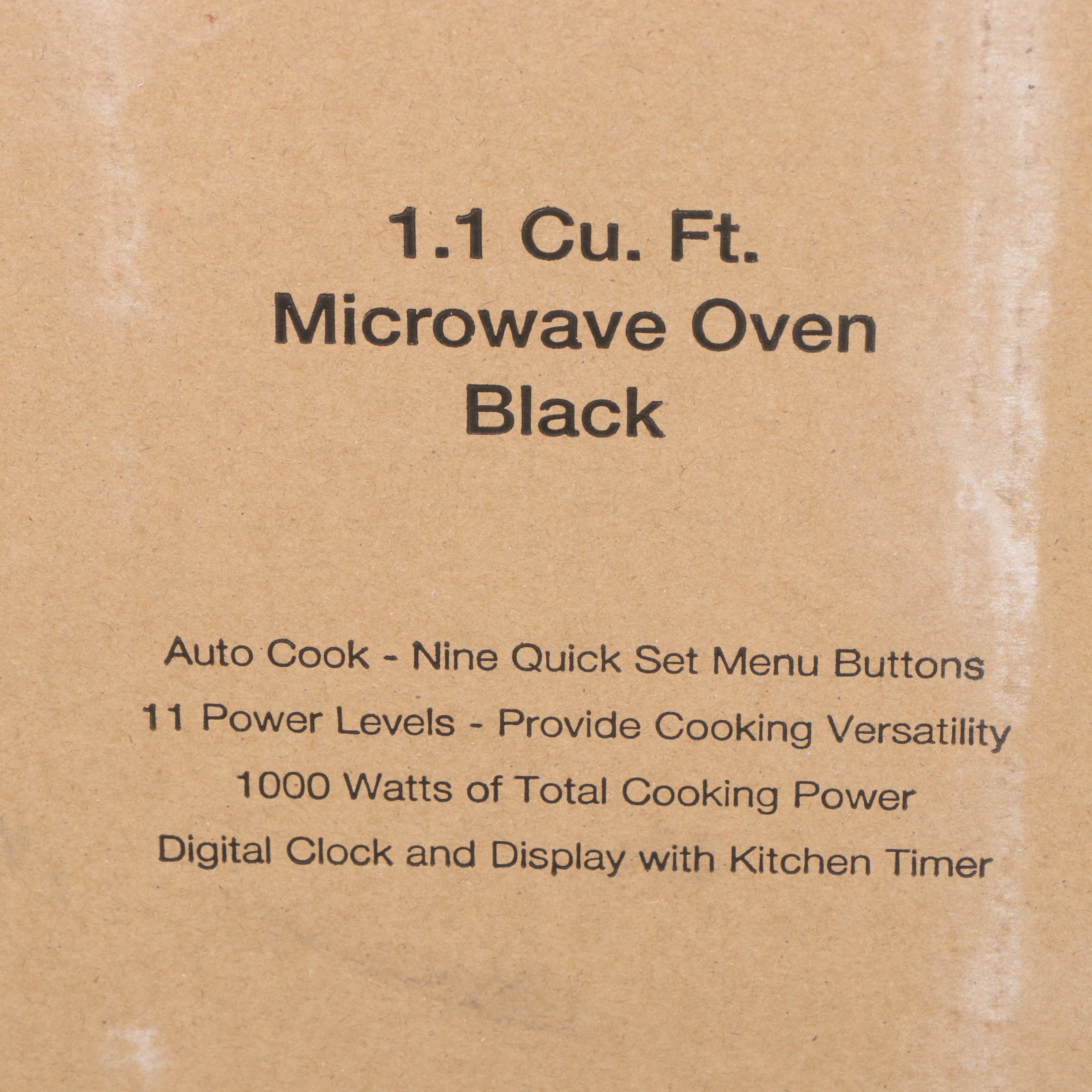 Proctor Silex 1.1 Cu. Ft. Black Microwave Oven