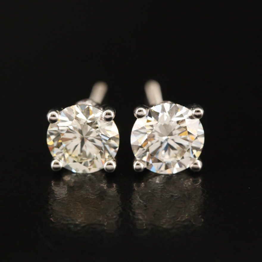 14K 1.93 CTW Lab Grown Diamond Solitaire Stud Earrings