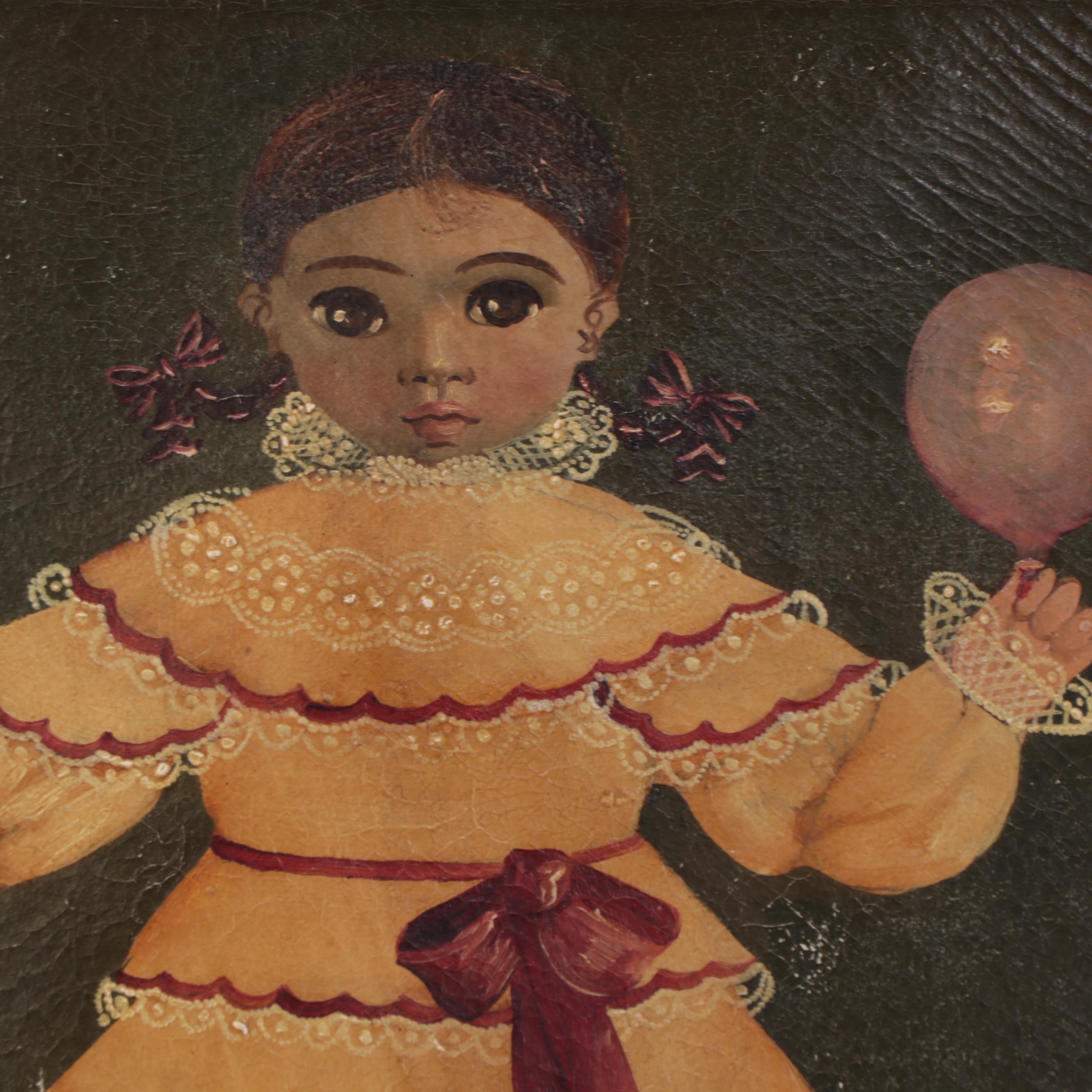 Agapito Labios Oil Painting of Child, Mid-20th Century