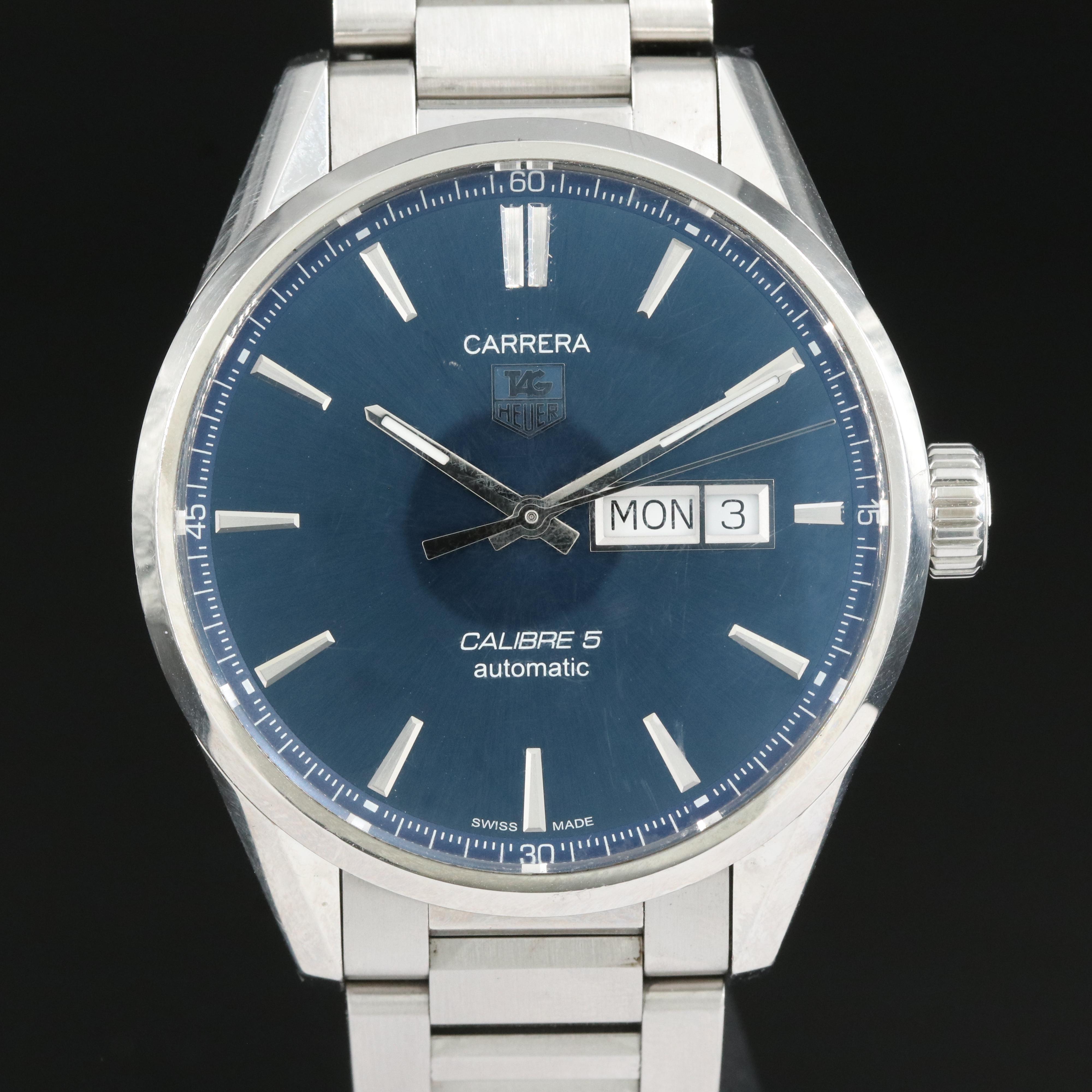 TAG Heuer Carrera Calibre 5 Automatic Day/Date Stainless Steel Watch