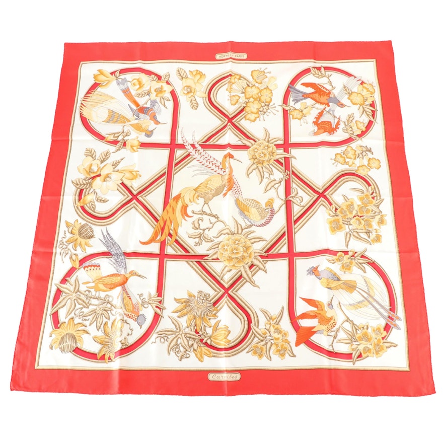 Hermès "Caraïbes" Silk Twill Scarf