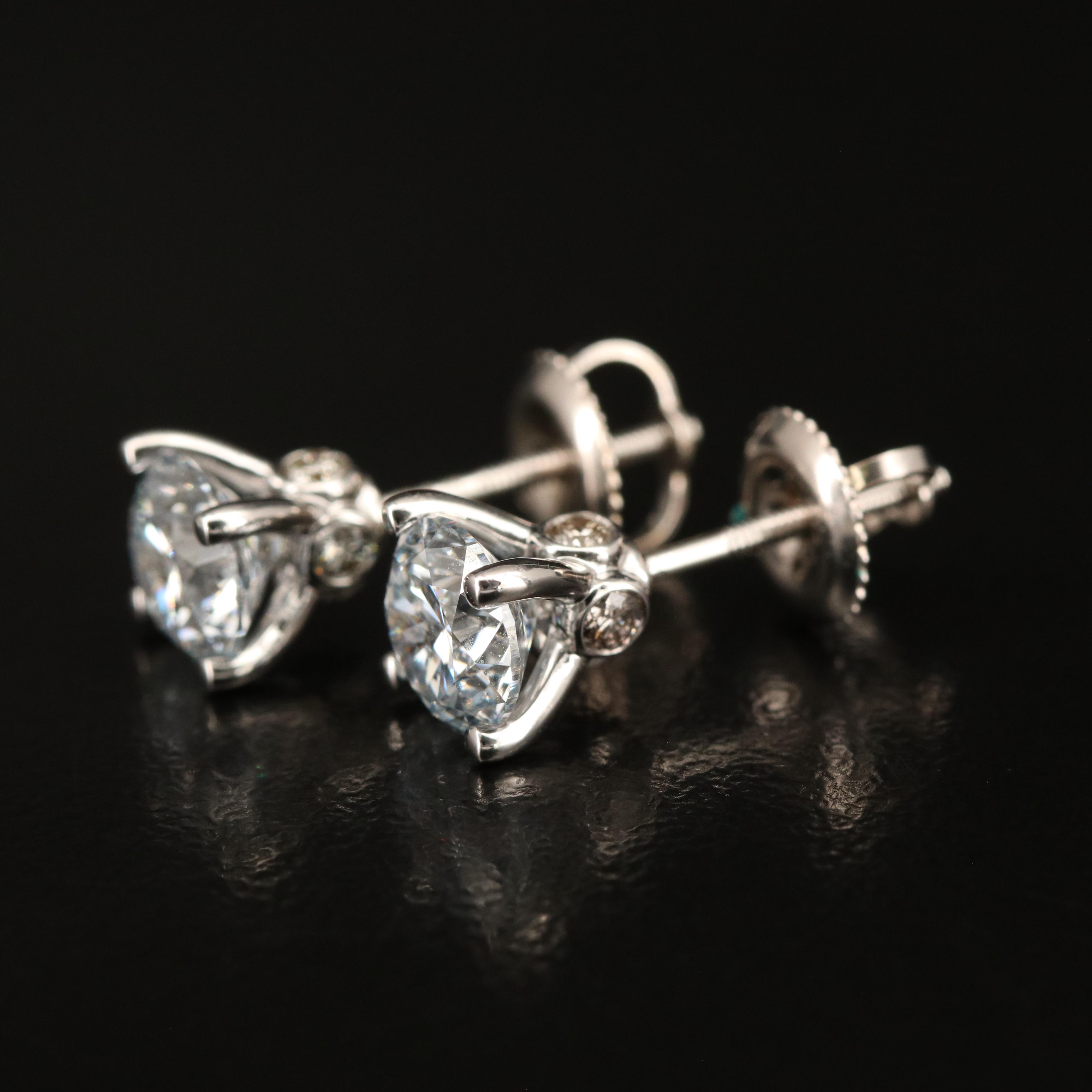 14K 1.82 CTW Lab Grown Diamond Stud Earrings