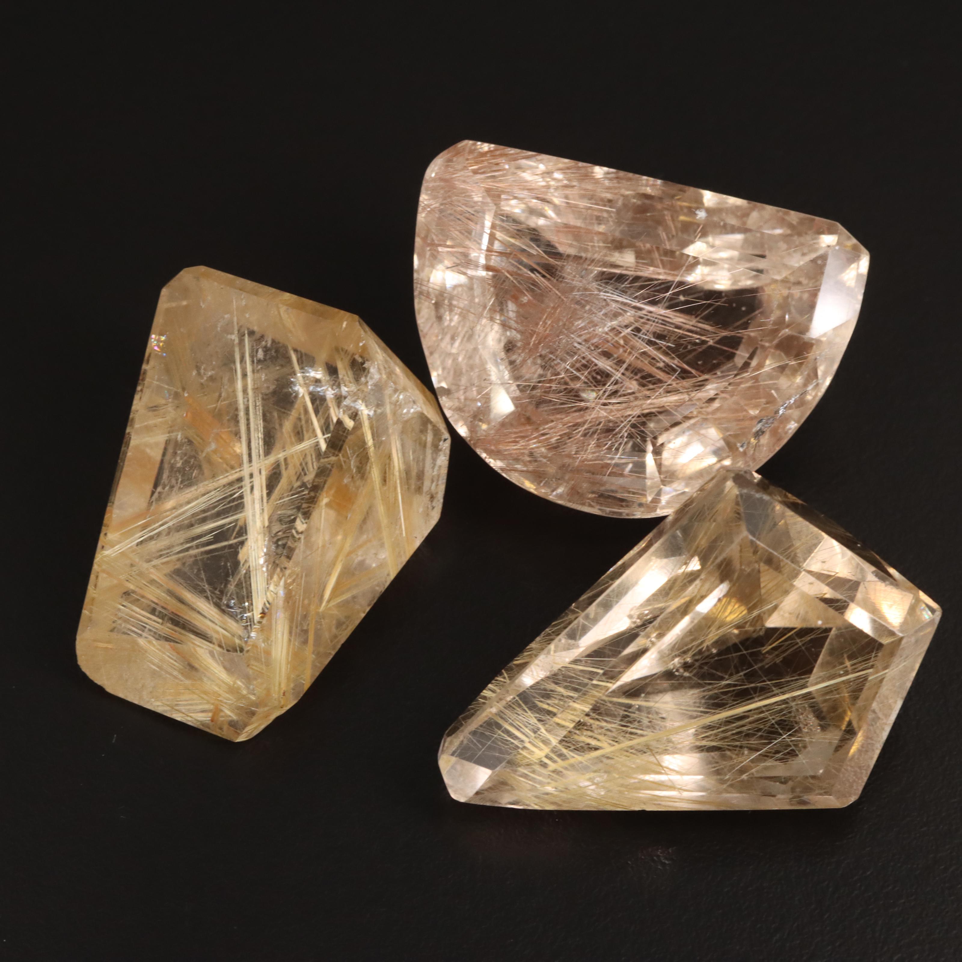 Loose 442.84 CTW Rutilated Quartz Assortment