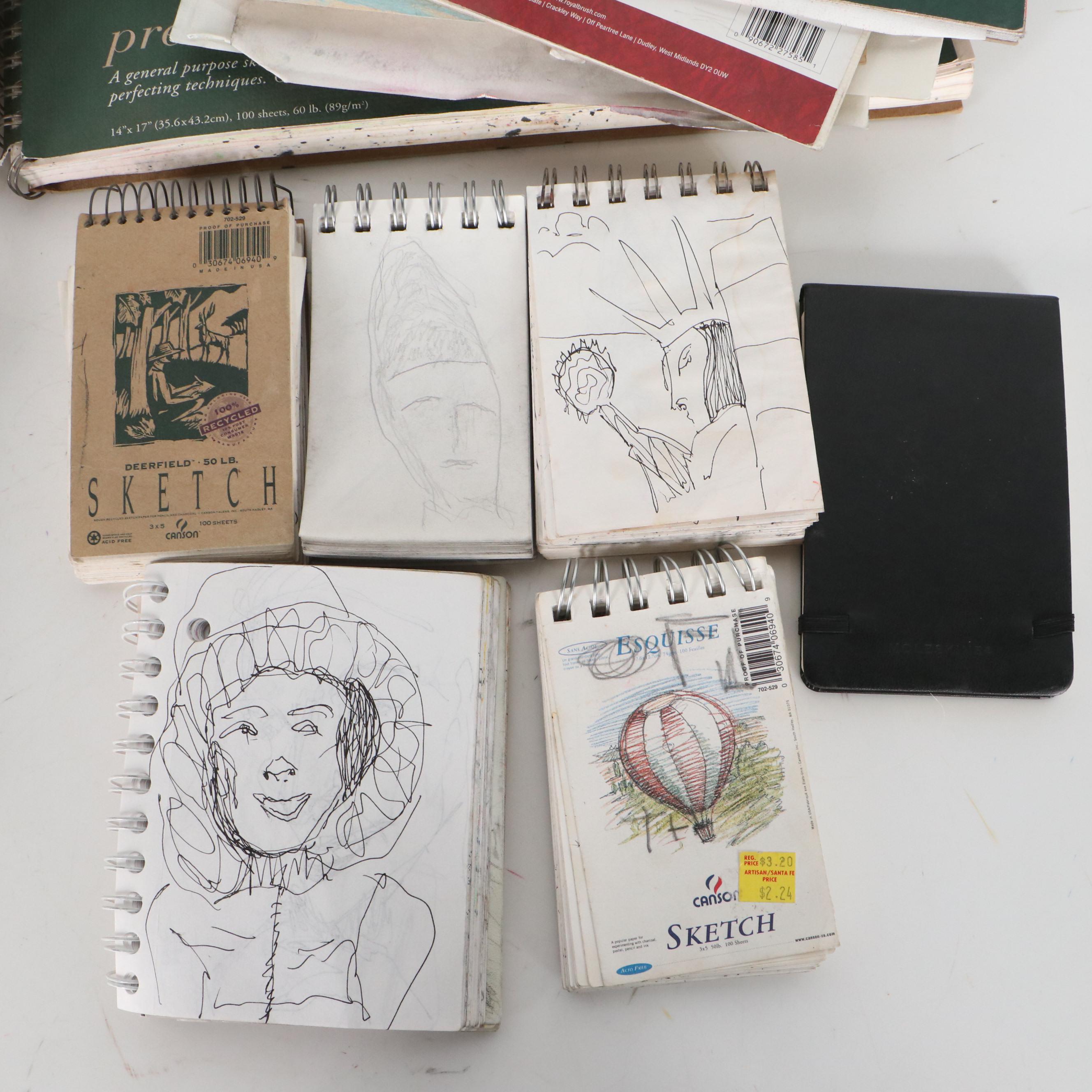 Jim Guest Sketchbooks of Figurative Drawings and Watercolors