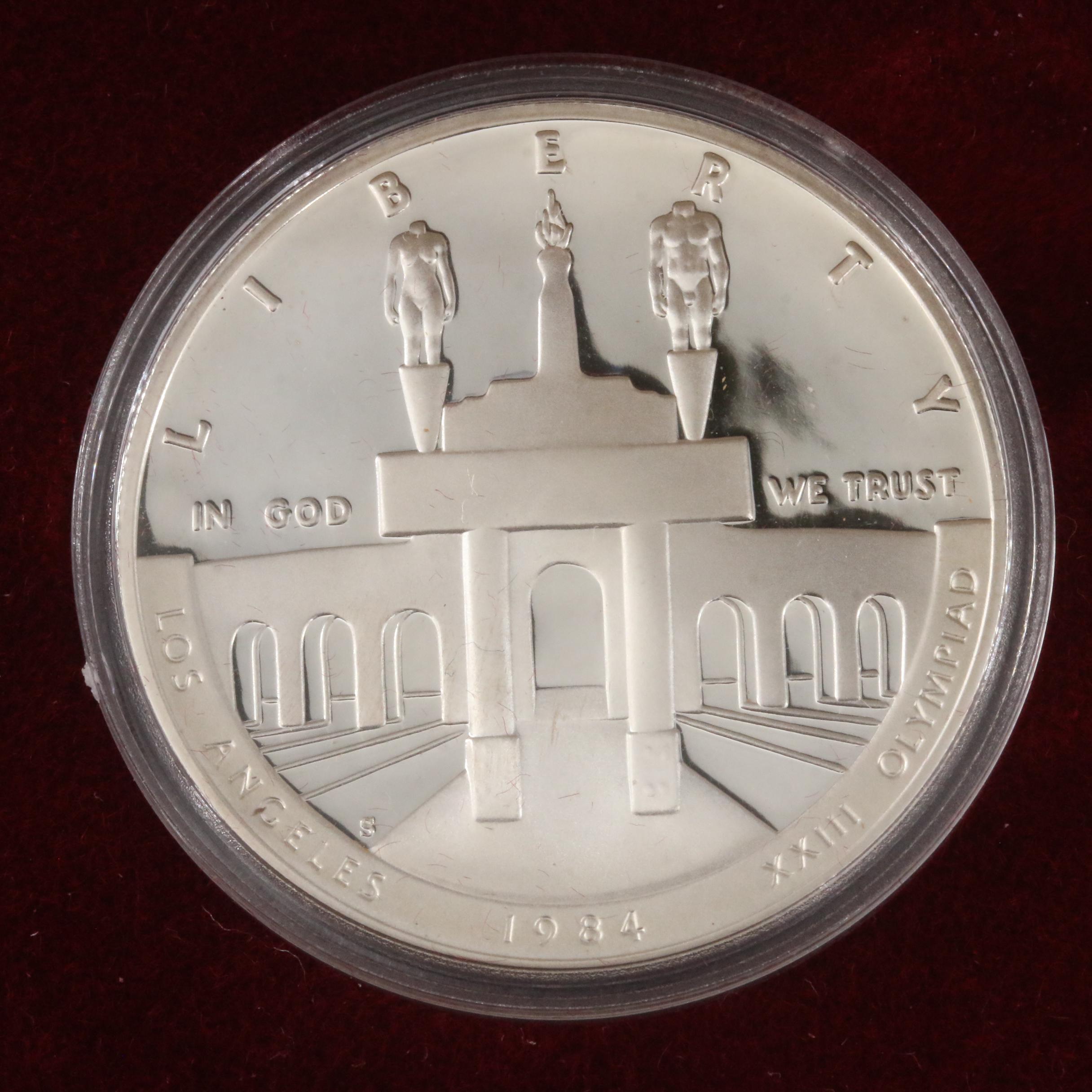 Group of Four  Modern U.S. Commemorative Silver Dollar Proof Coins in Two Sets