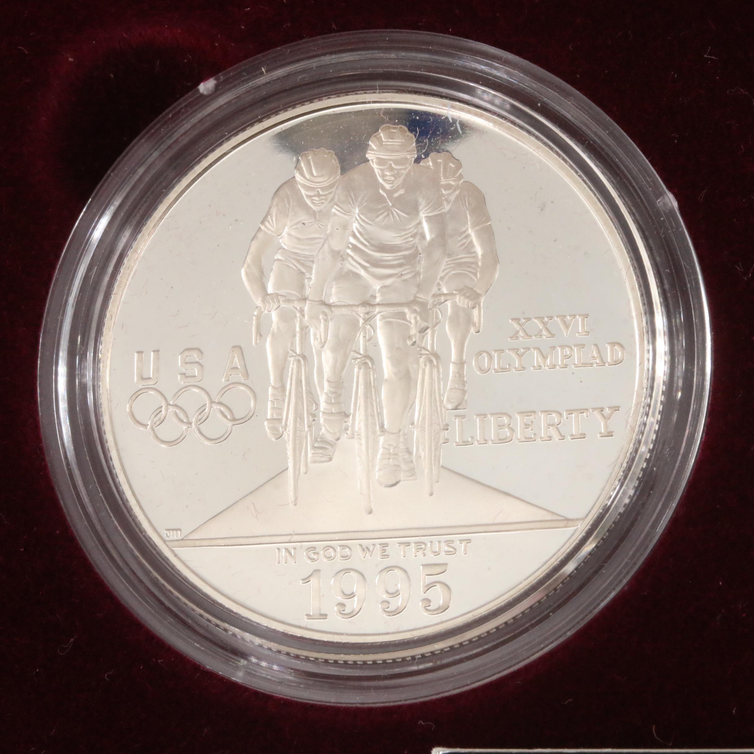 Group of Four  Modern U.S. Commemorative Silver Dollar Proof Coins in Two Sets