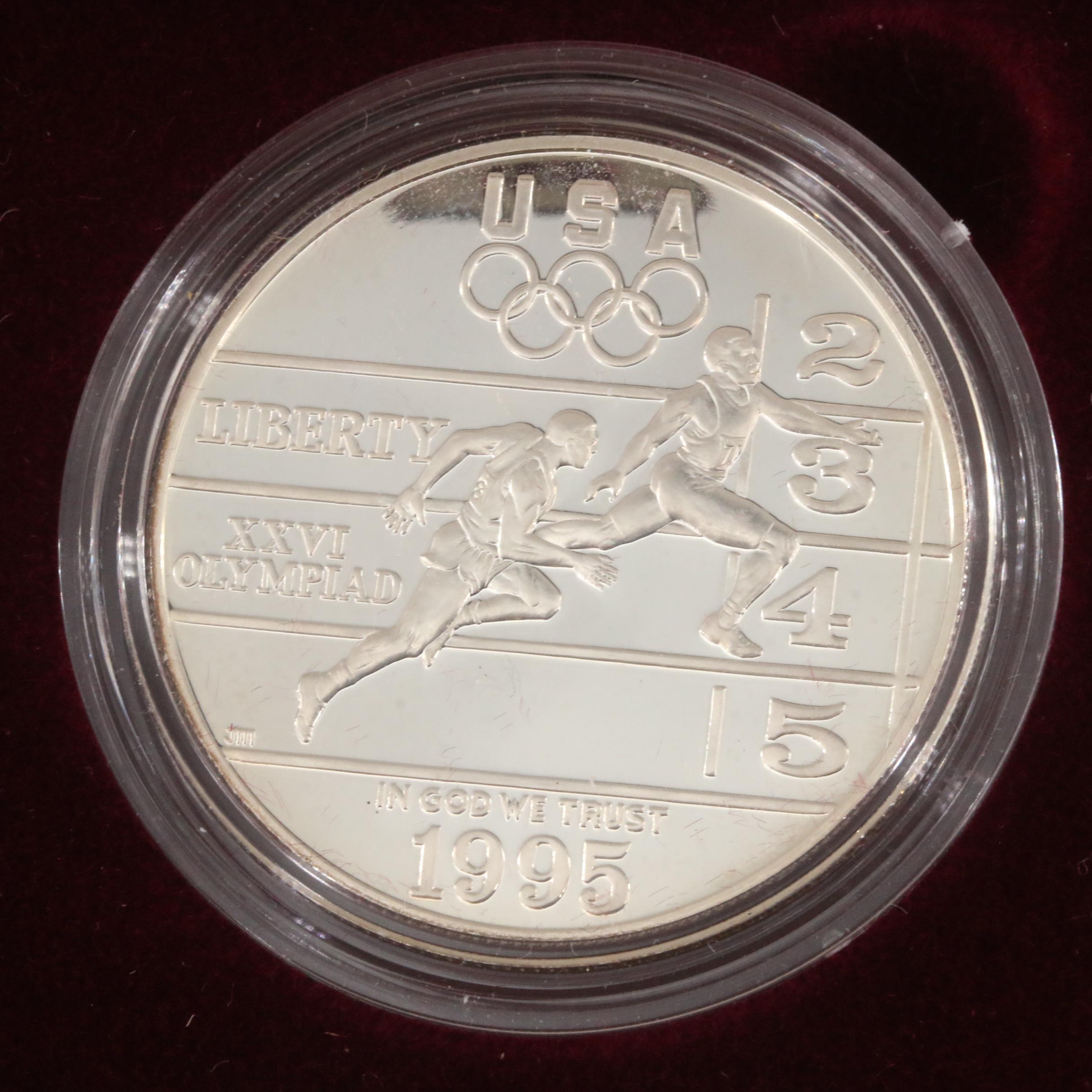 Group of Four  Modern U.S. Commemorative Silver Dollar Proof Coins in Two Sets