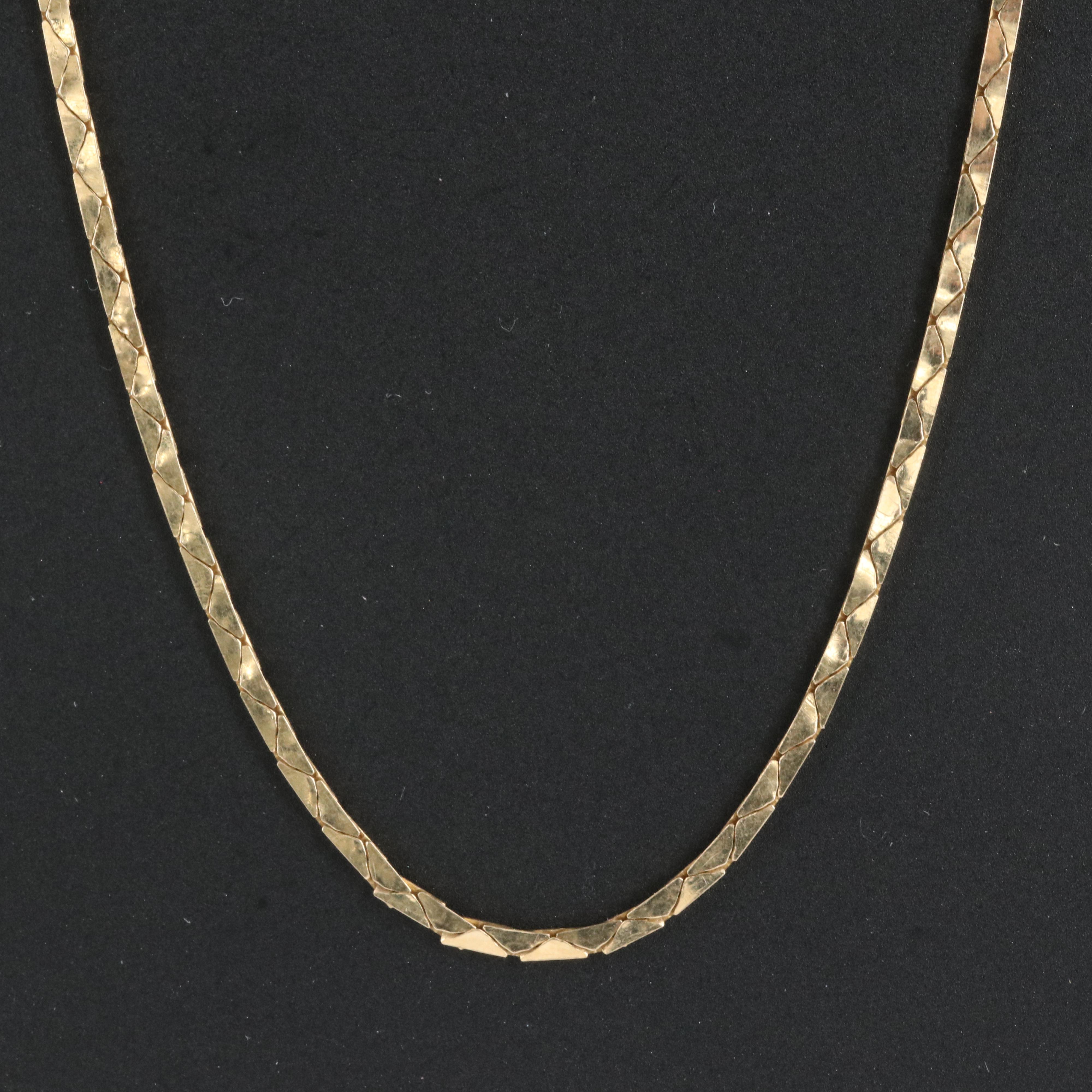 Italian 14K Cobra Chain Necklace