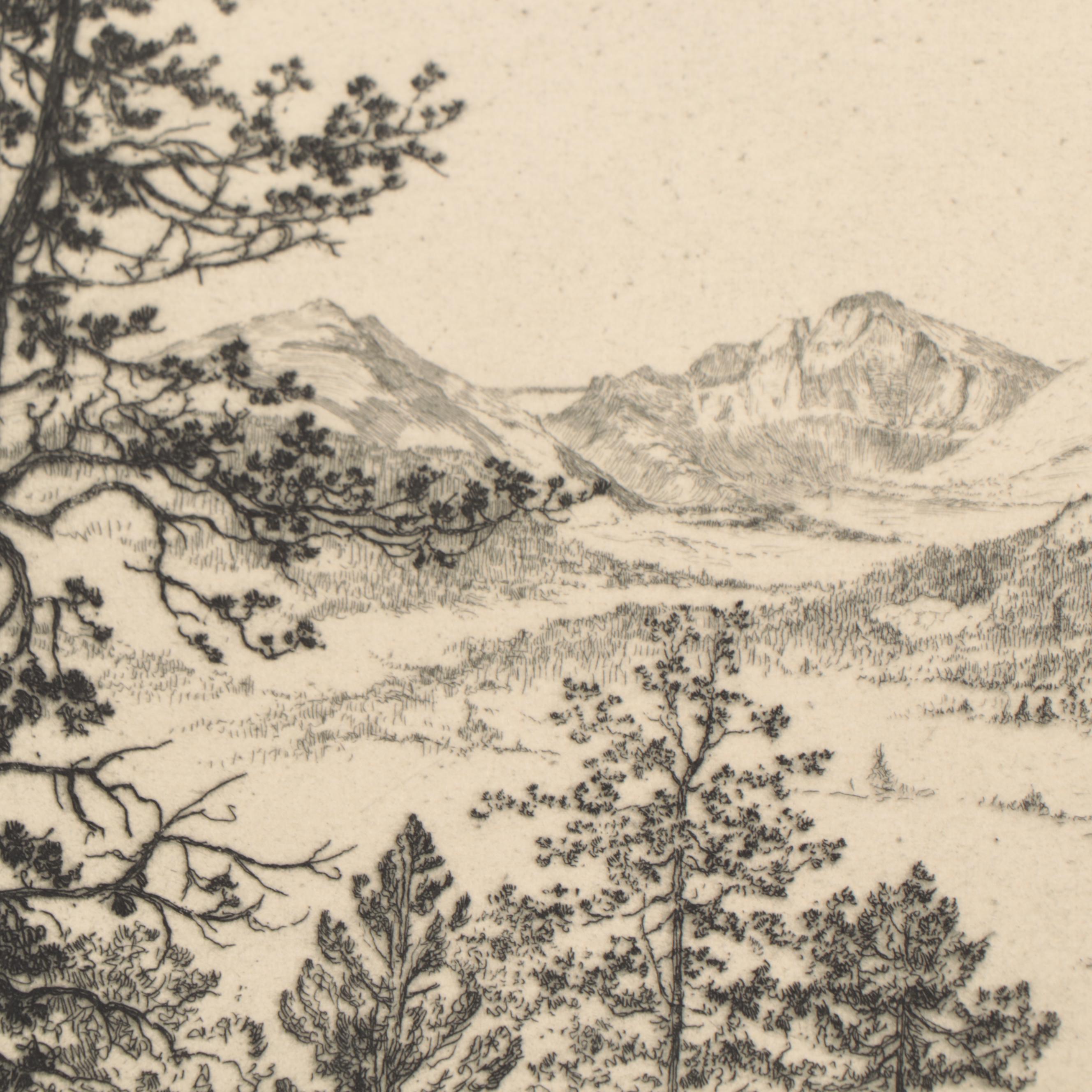 Lee Sturges Mountain Landscape Etchings, Circa 1925