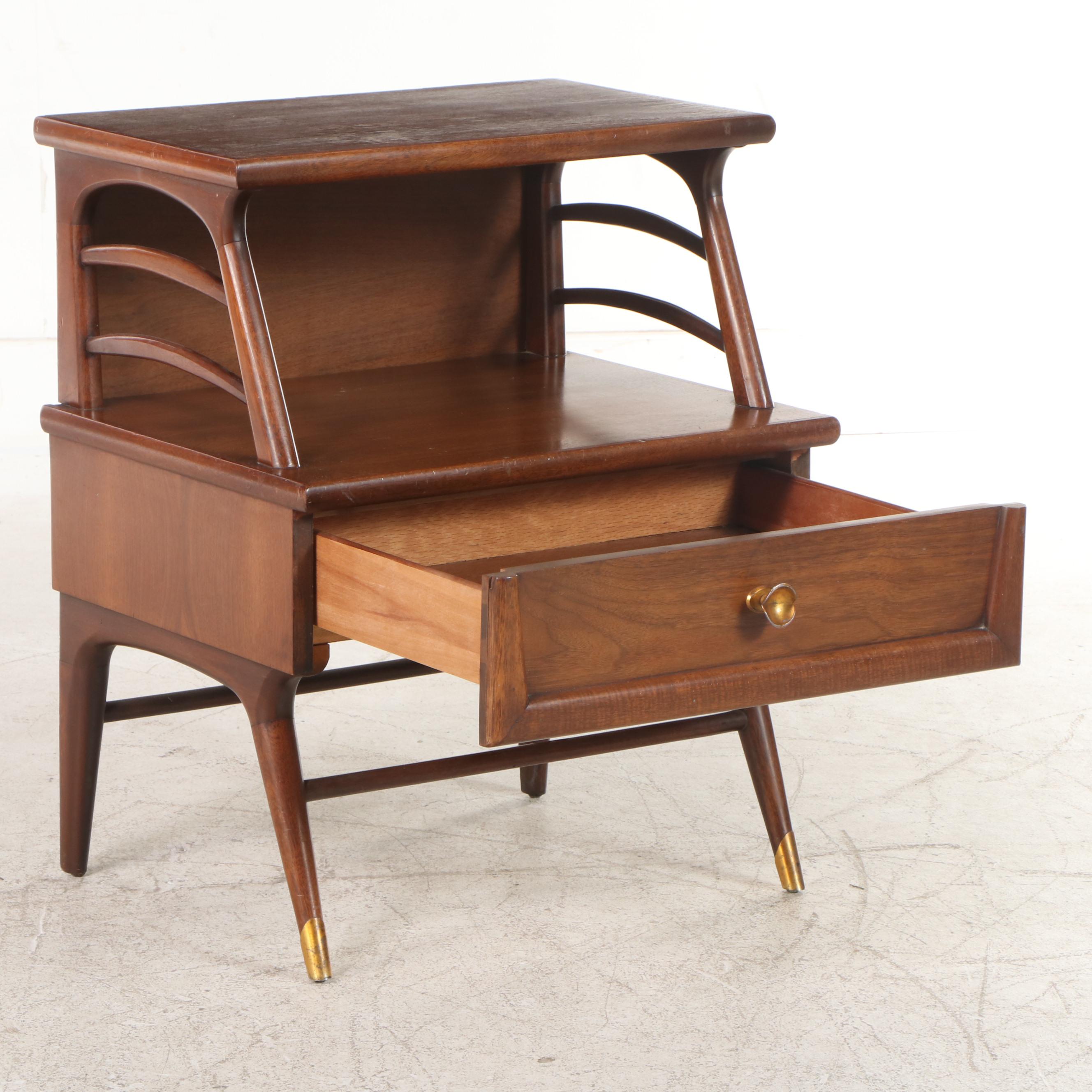 Kent-Coffey "The Appleton" Mid Century Modern Walnut and Mahogany Nightstand