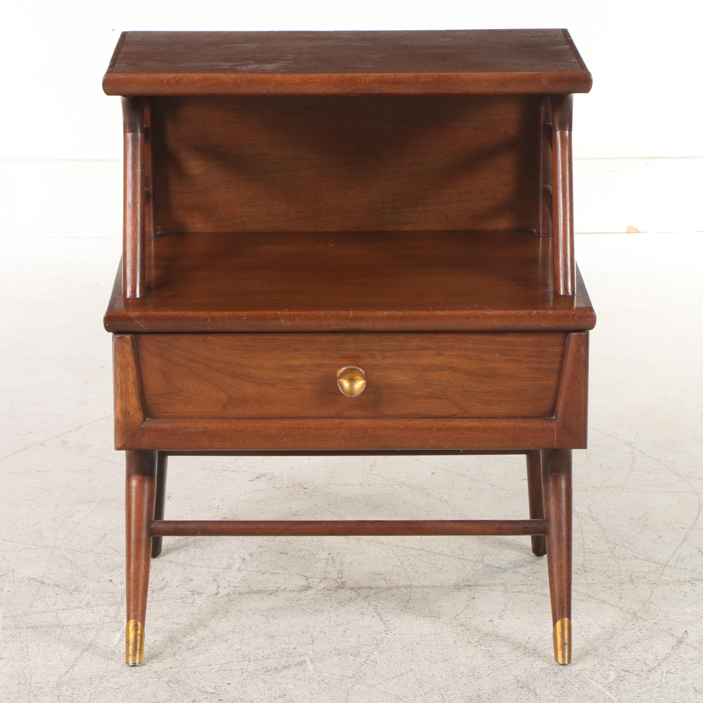 Kent-Coffey "The Appleton" Mid Century Modern Walnut and Mahogany Nightstand