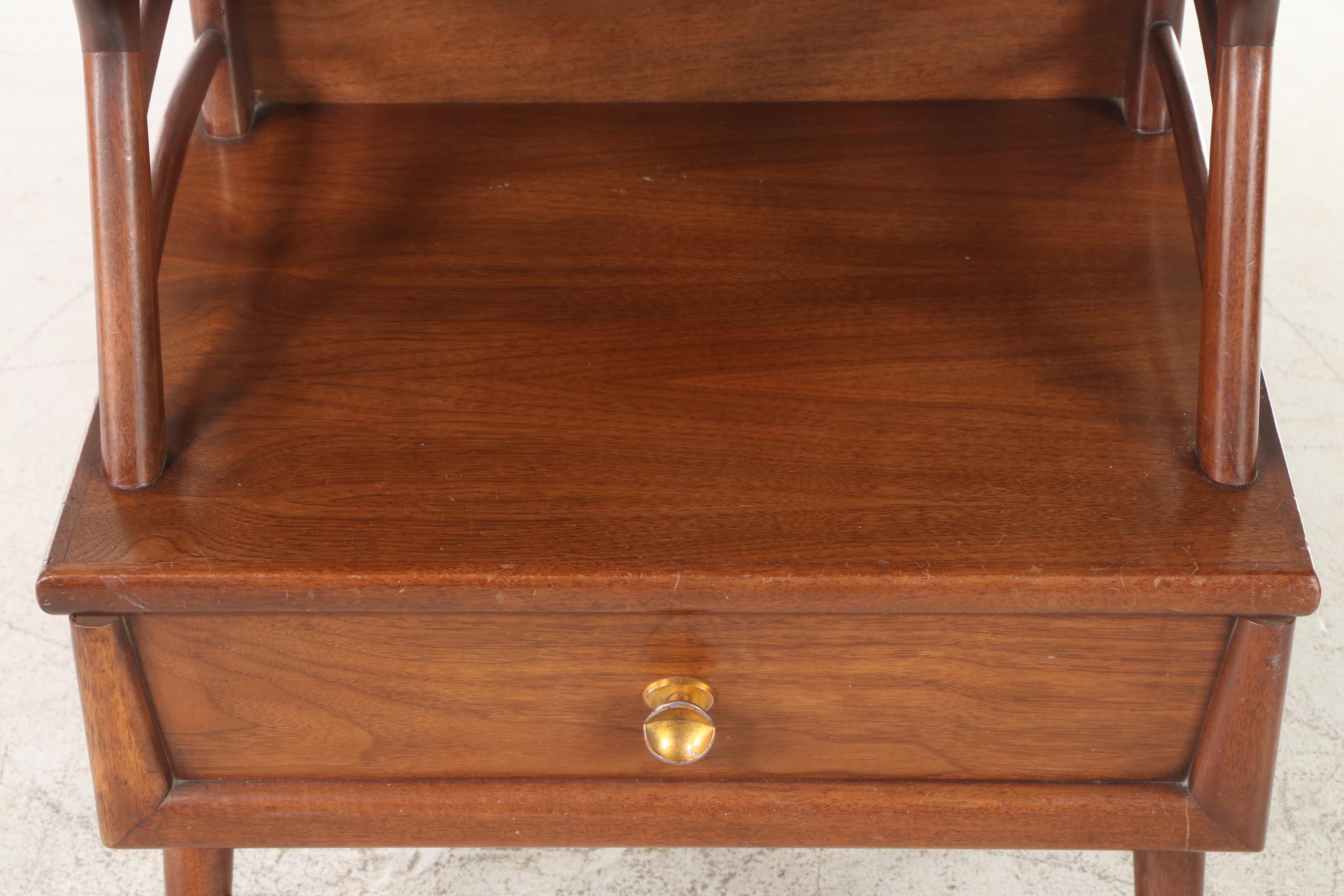Kent-Coffey "The Appleton" Mid Century Modern Walnut and Mahogany Nightstand