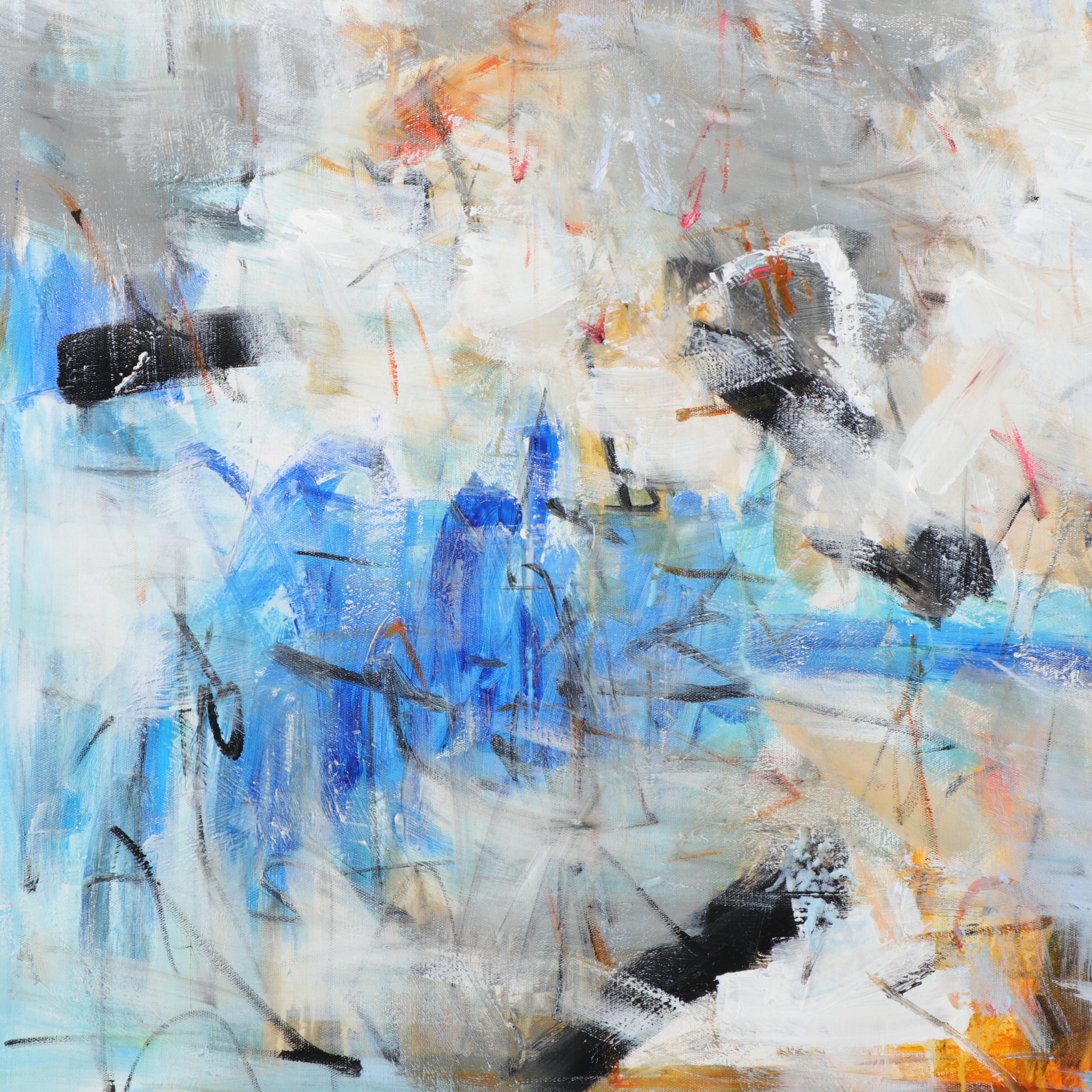 Ron Chun Large-Scale Abstract Expressionist Style Oil Painting, 21st Century