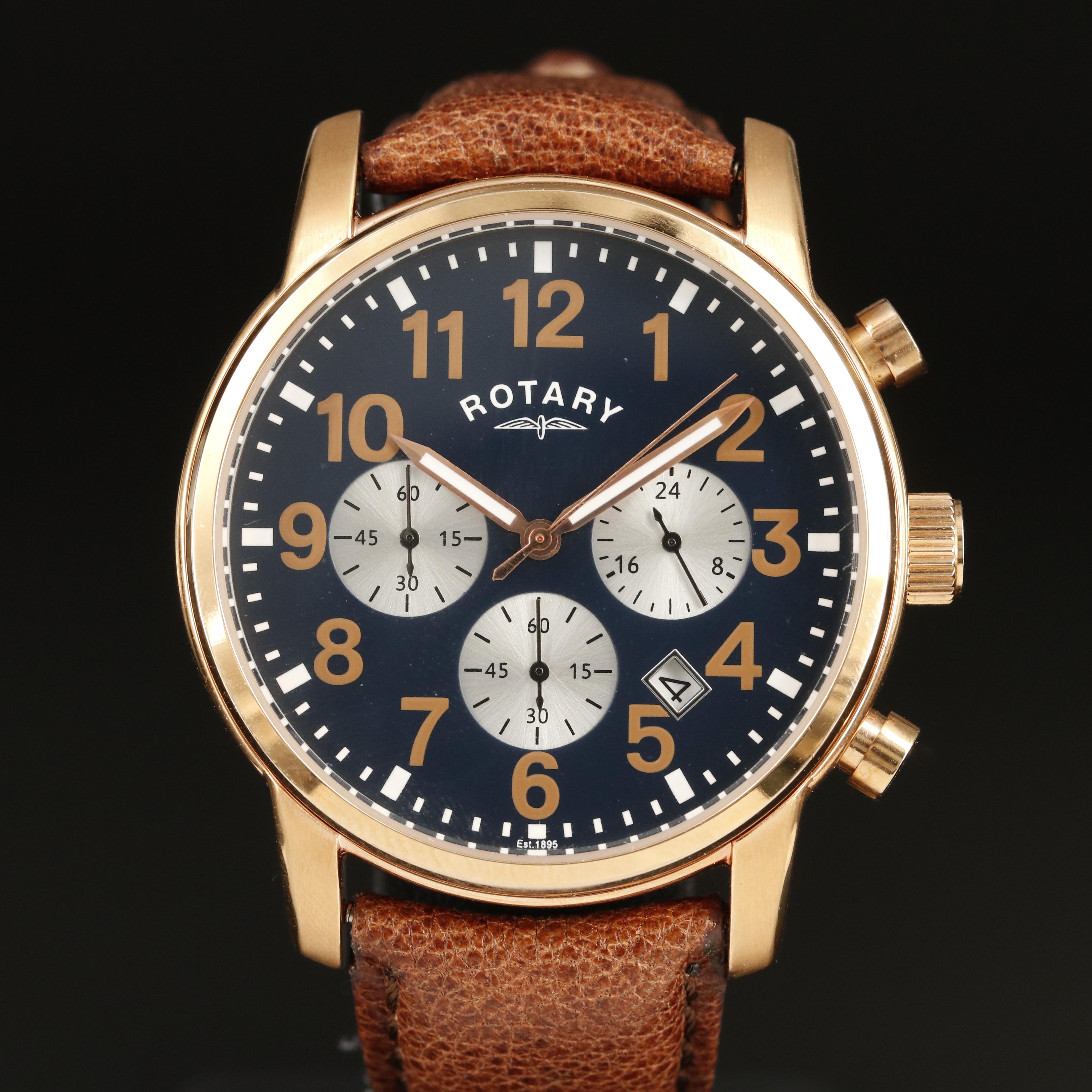 Rotary Stainless Steel Chronograph Watch