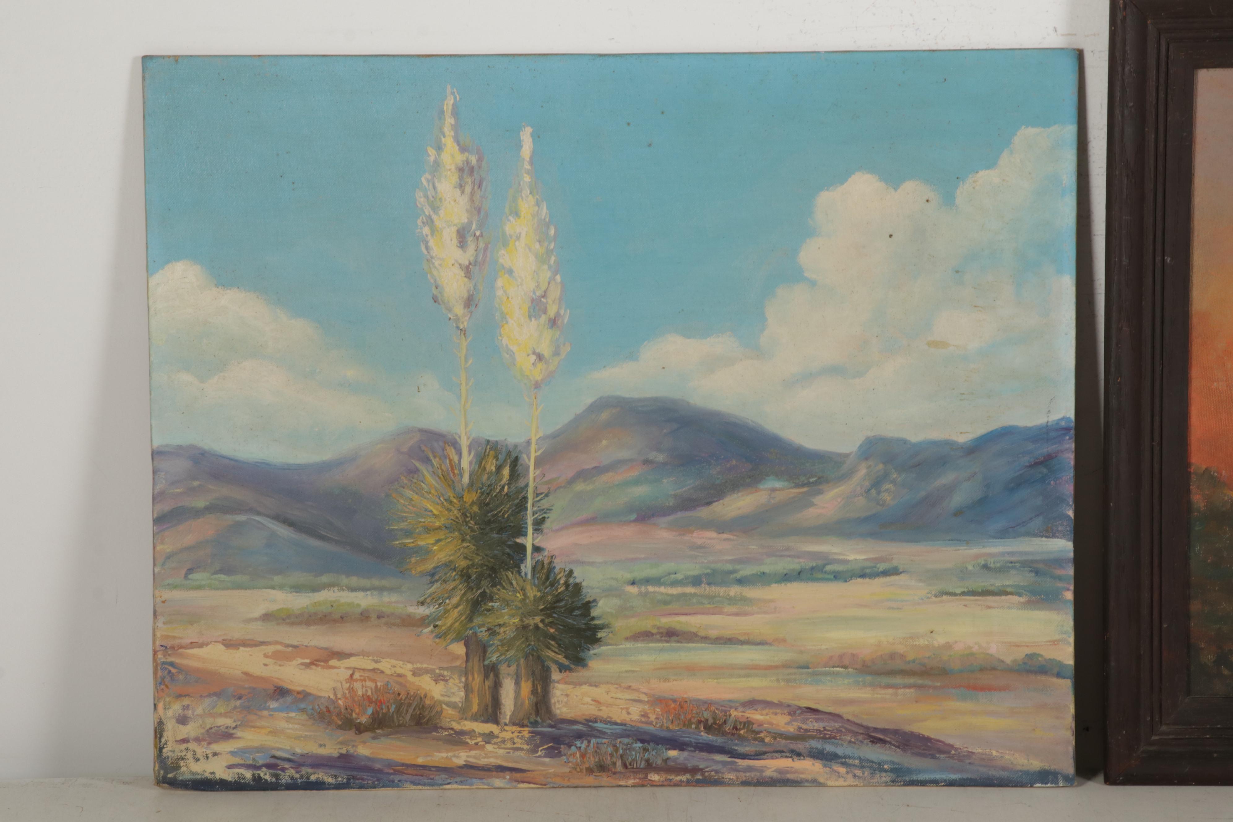 Rural Landscape Oil Paintings Featuring Douglas Miley, Mid-Late 20th Century