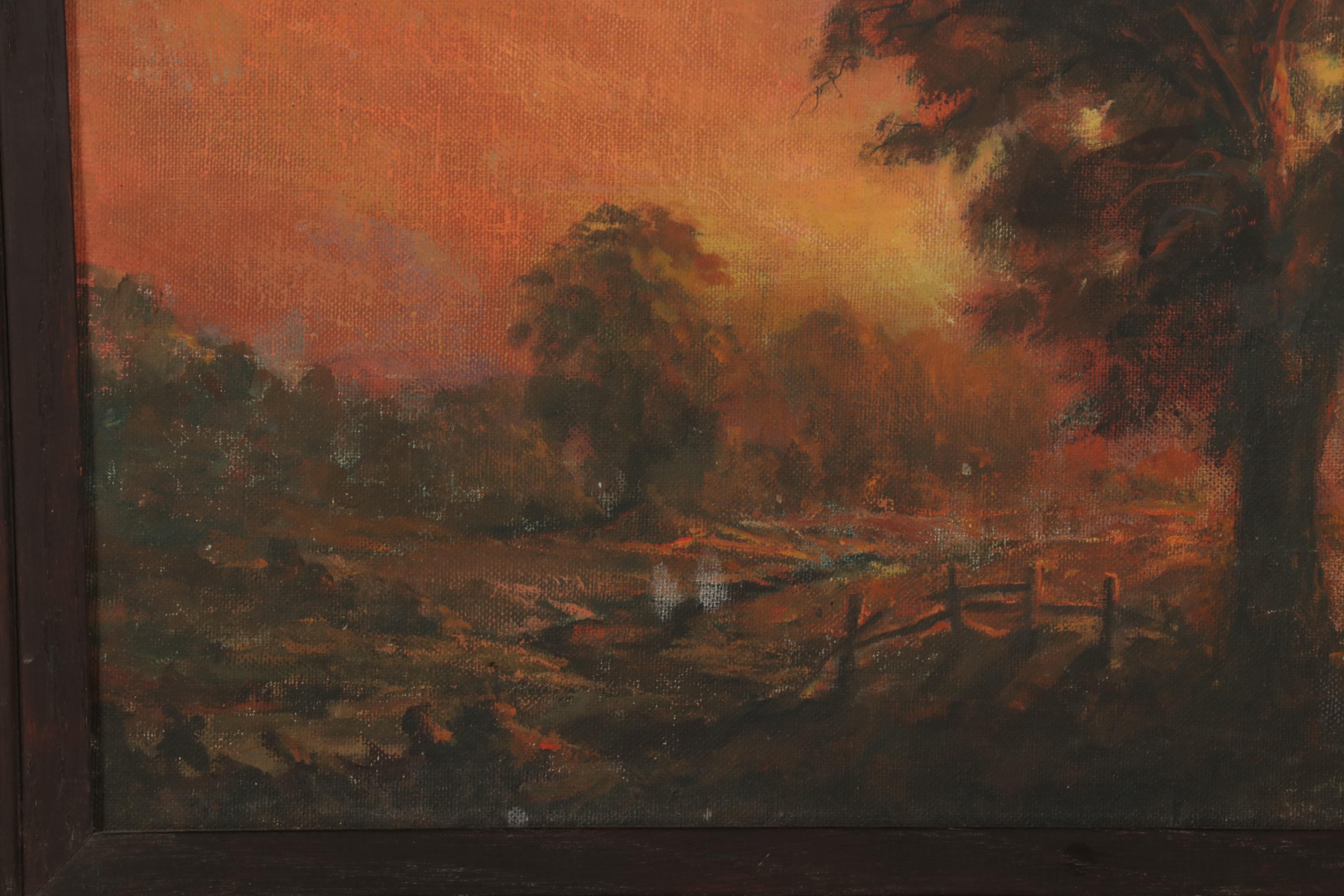 Rural Landscape Oil Paintings Featuring Douglas Miley, Mid-Late 20th Century