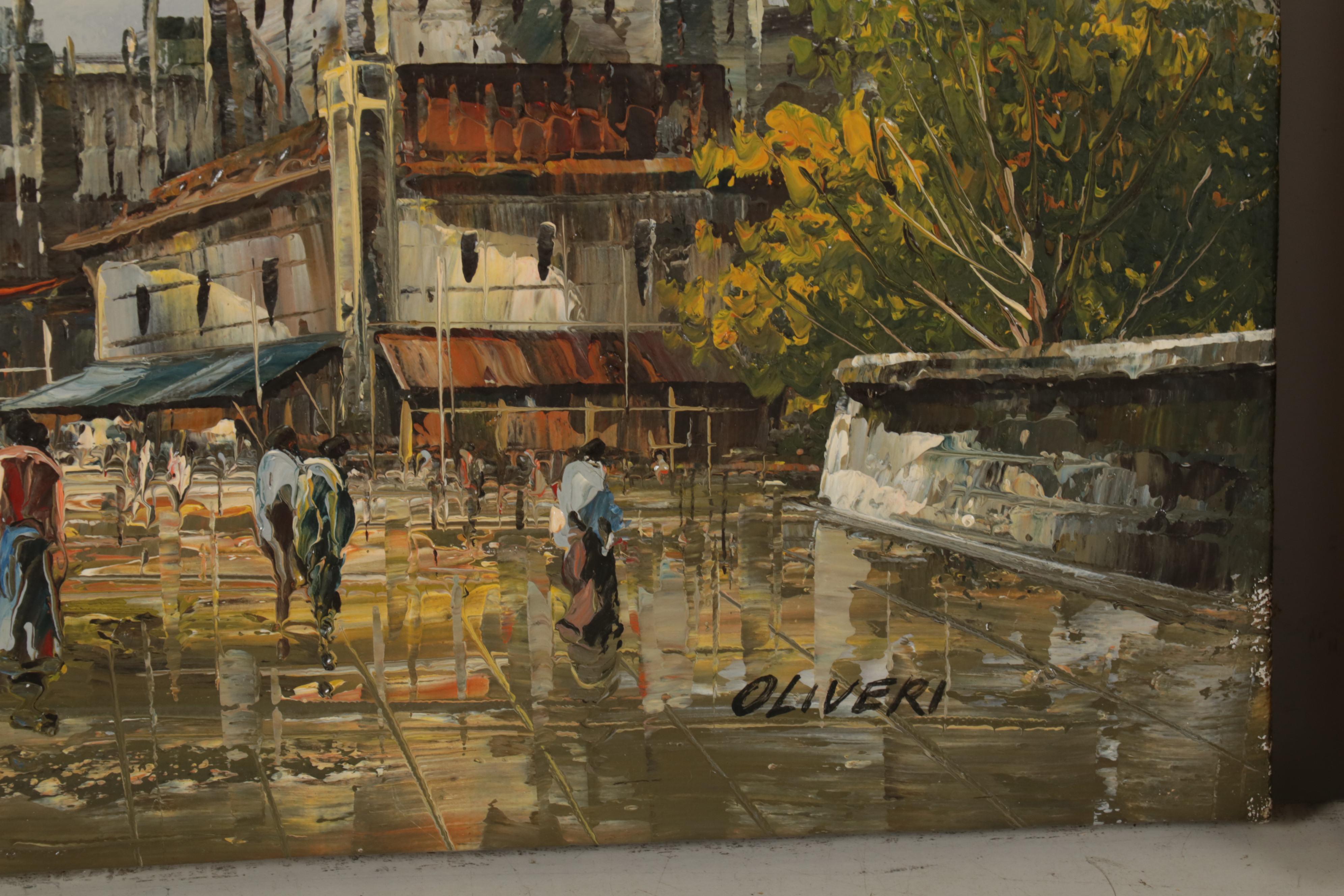 European Cityscape Oil Paintings Including Joseph Oliveri