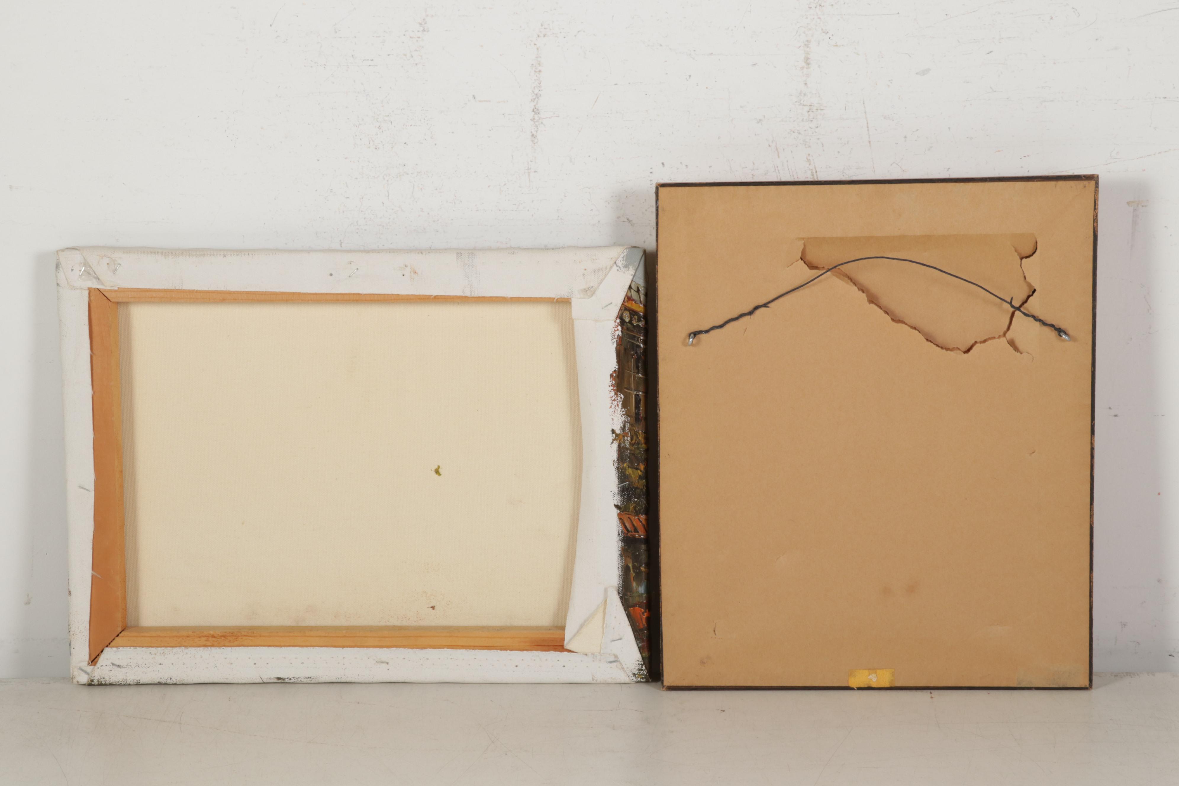 European Cityscape Oil Paintings Including Joseph Oliveri