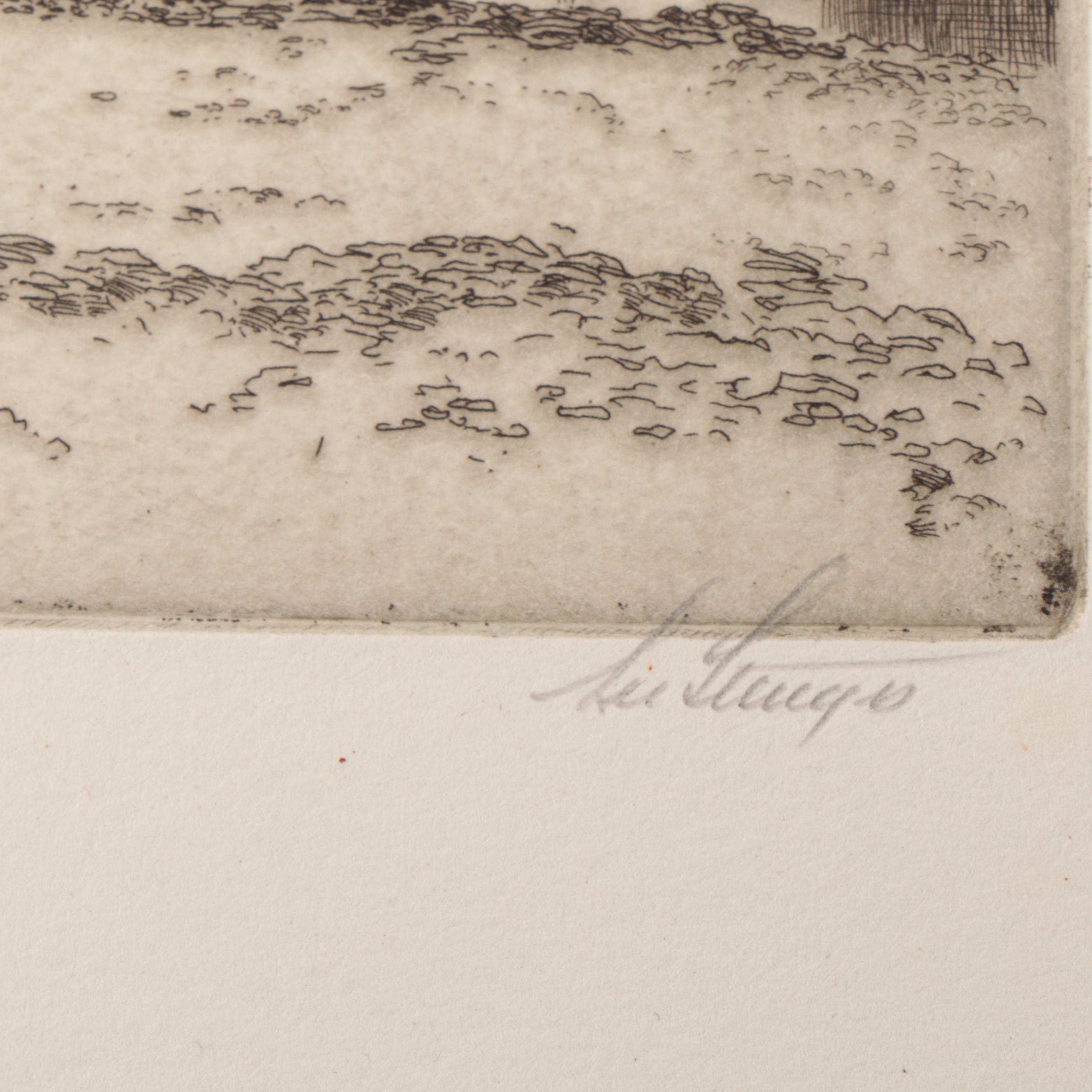 Lee Sturges Etchings Including "Trail Over Swift Current Pass," 1922