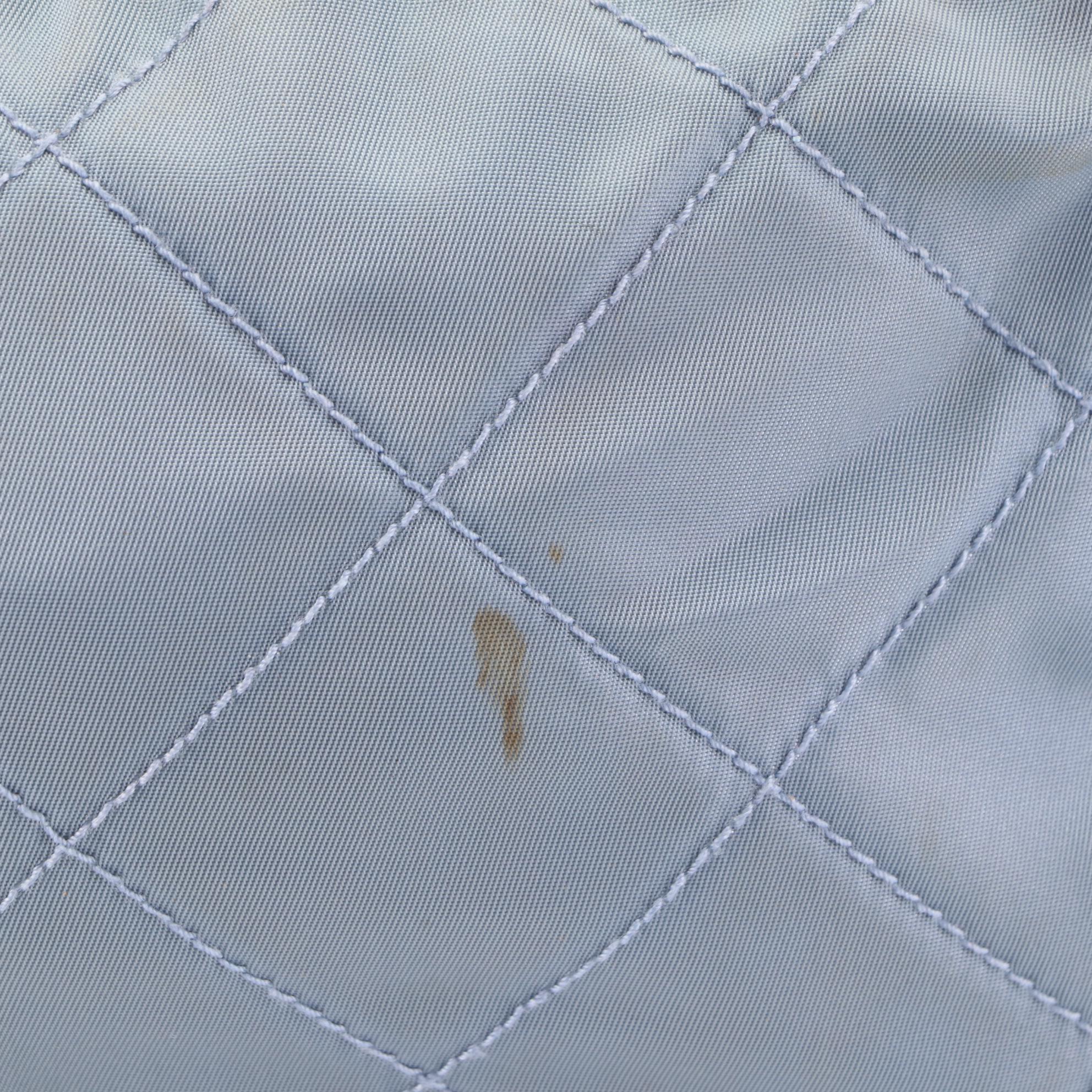 Prada Small Zip Shoulder Bag in Quilted Nylon Gabardine and Patent Leather