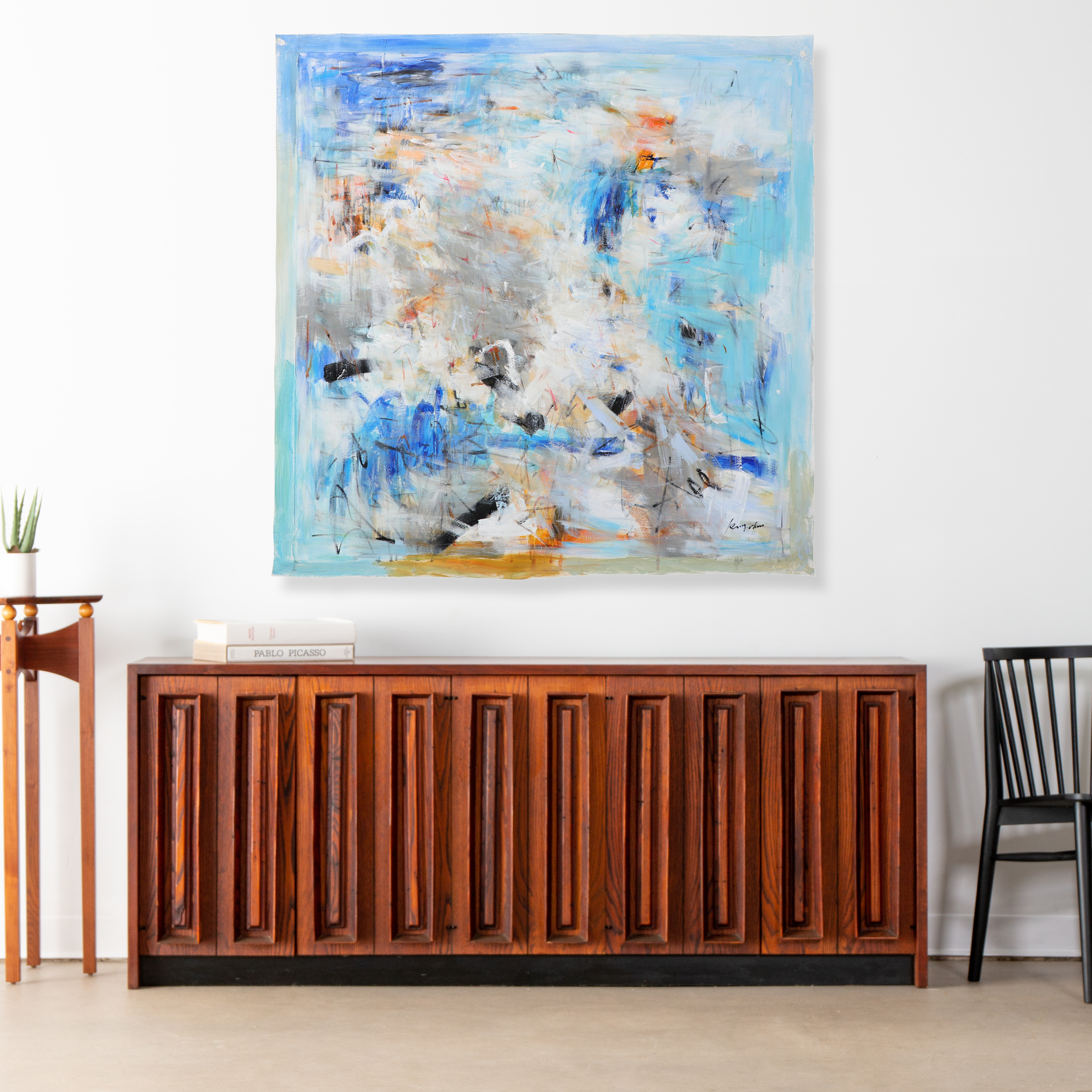 Ron Chun Large-Scale Abstract Expressionist Style Oil Painting, 21st Century