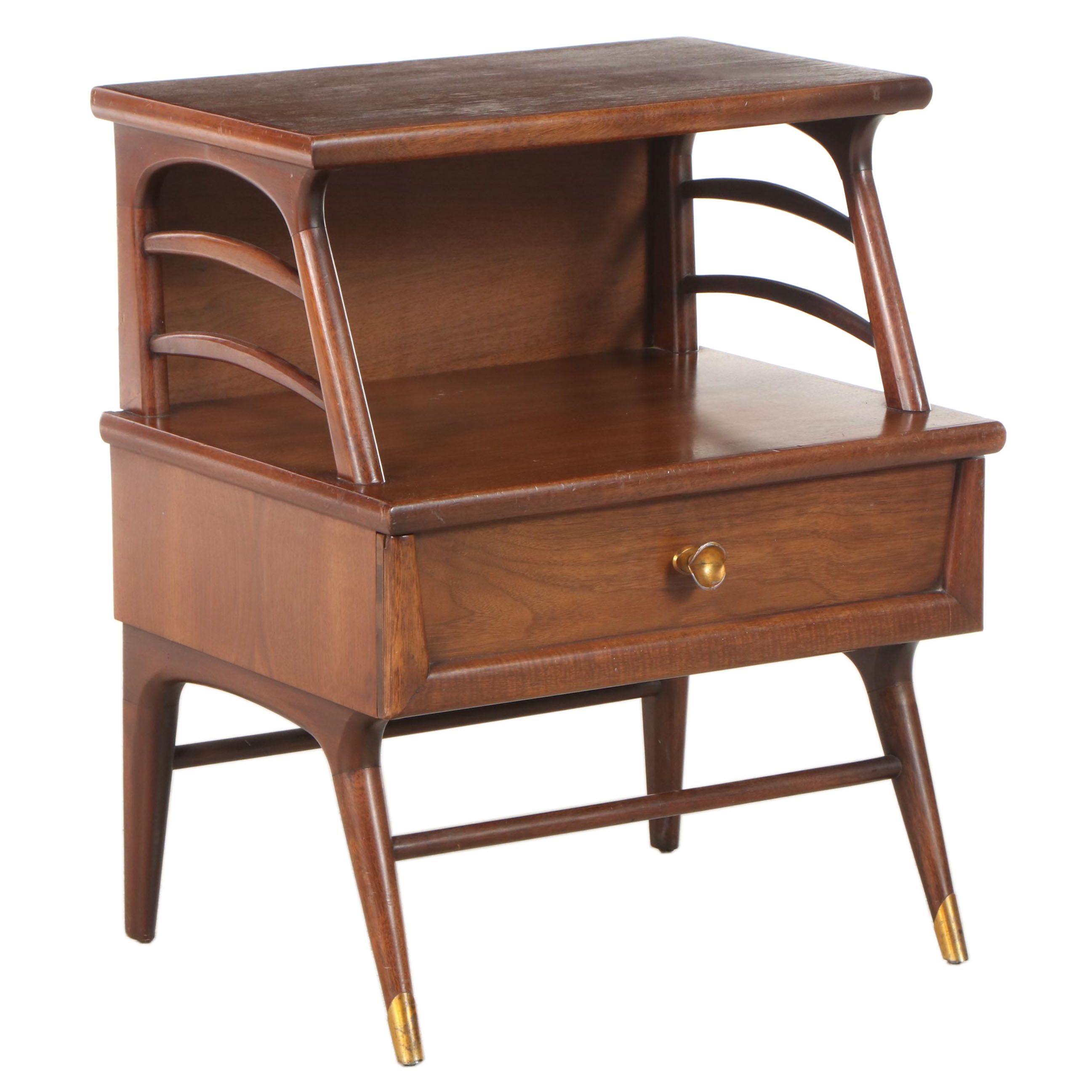 Kent-Coffey "The Appleton" Mid Century Modern Walnut and Mahogany Nightstand