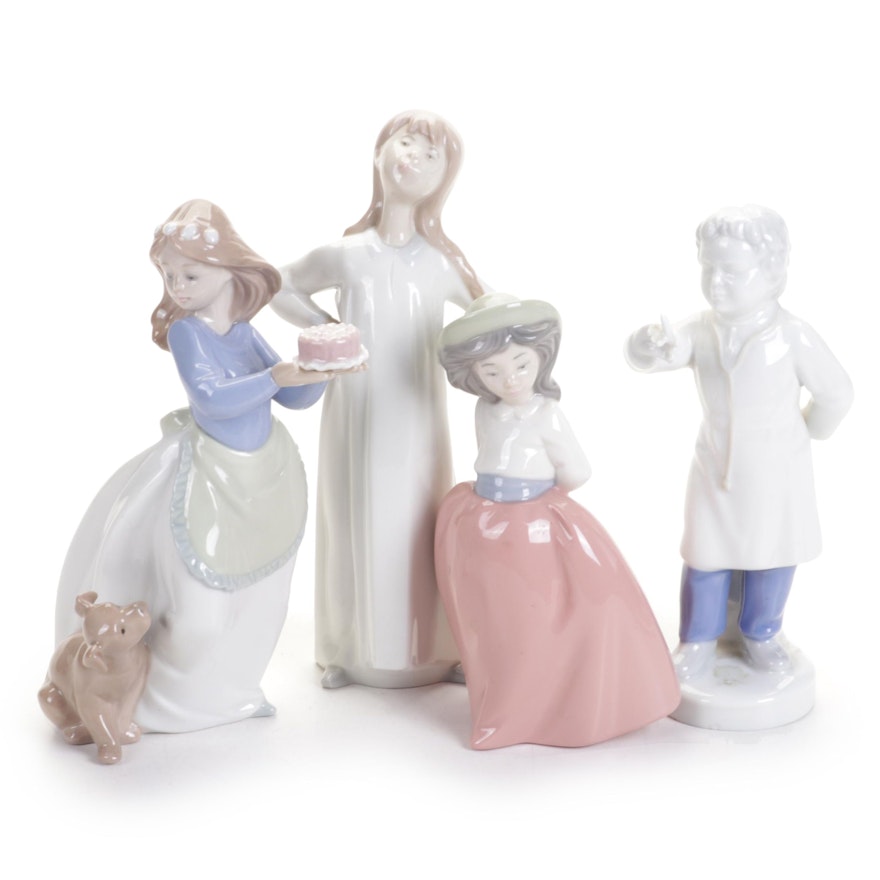 Gerold Porzellan & Lladro Porcelain Figurines Feat. "Puppy's Birthday" & More