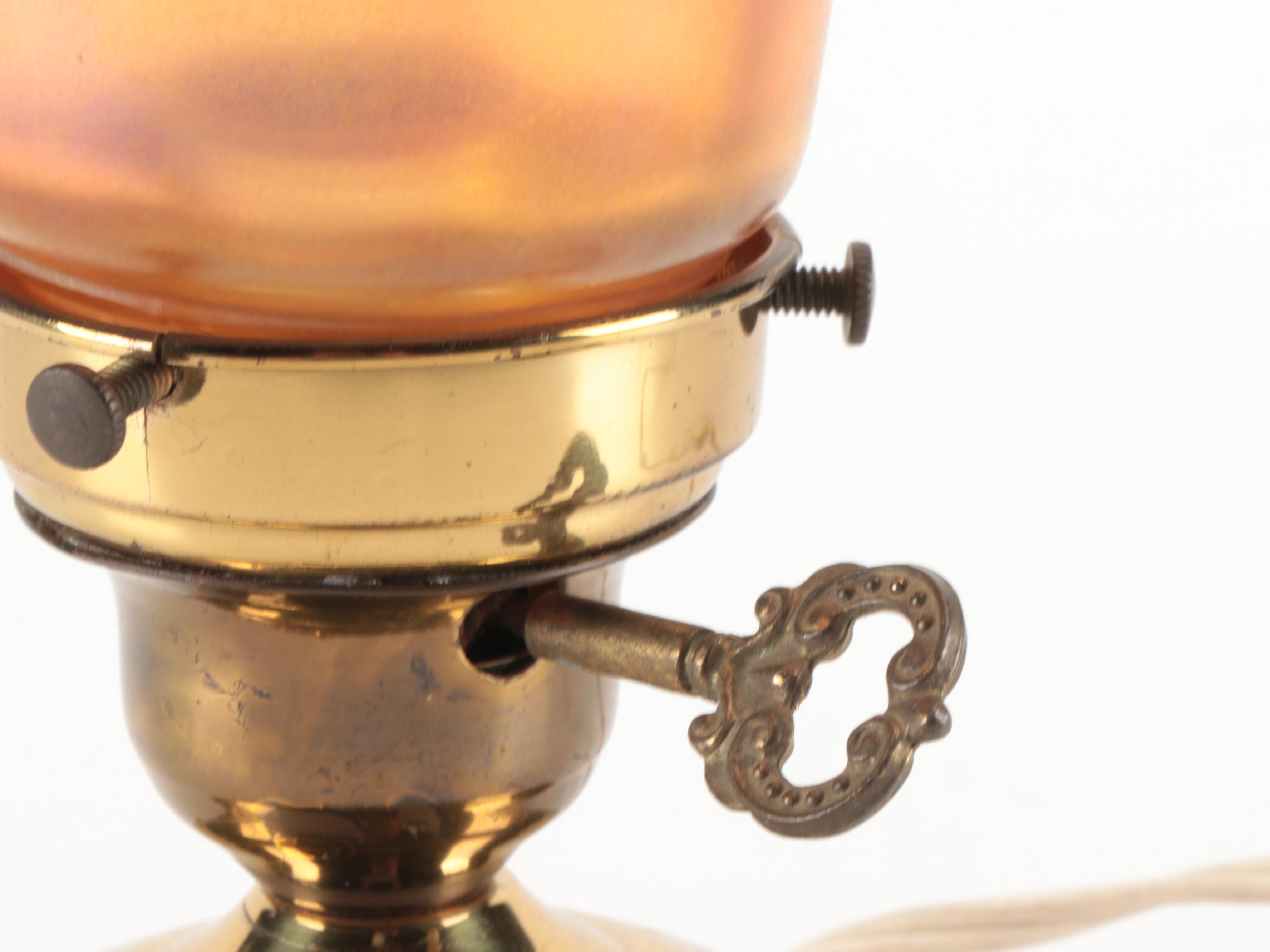 Accurate Casting Company Lamp Base With Nuart Glass Shade