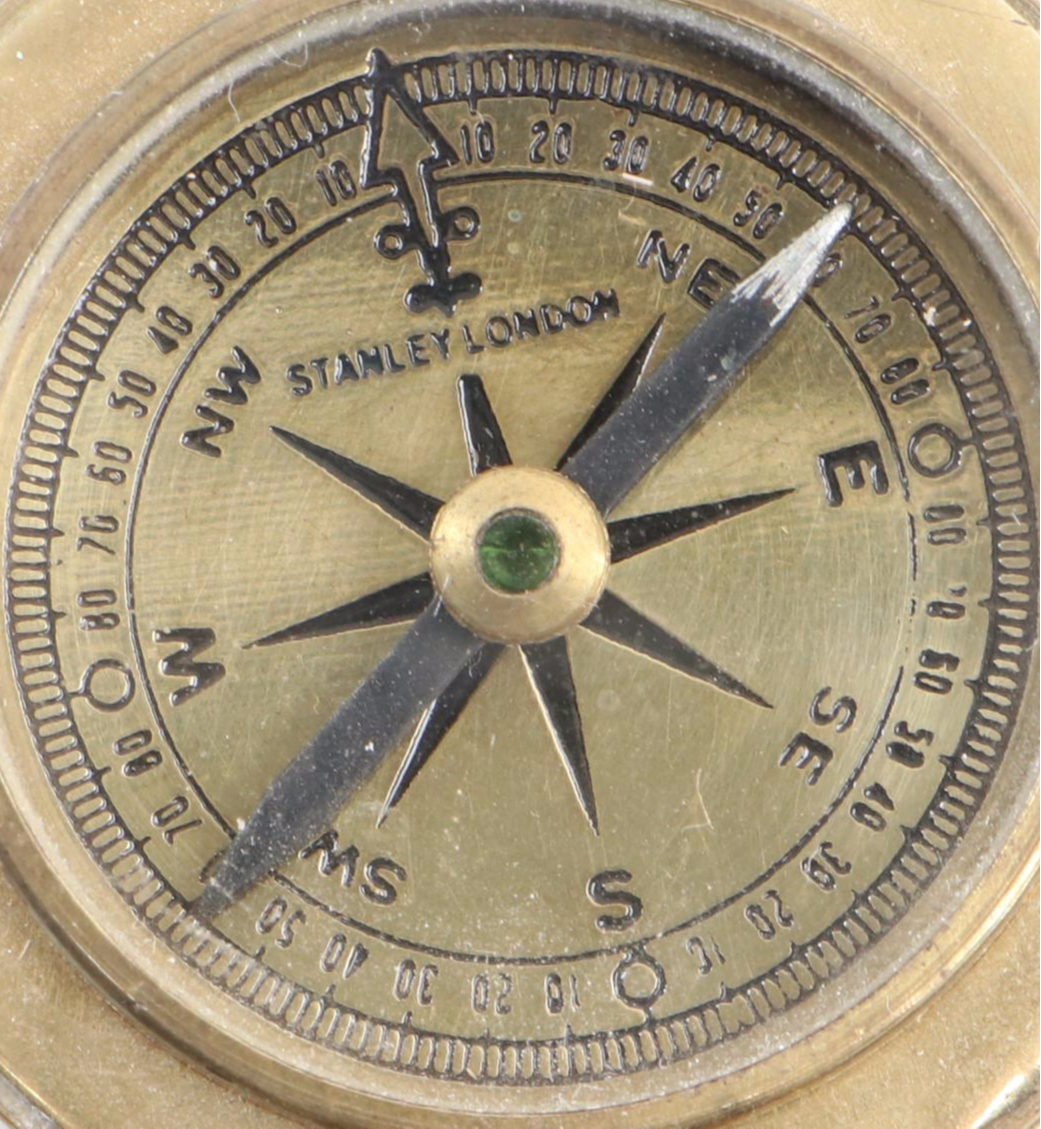 Equinoctial Sundial With Other Compasses and Keychain Compass