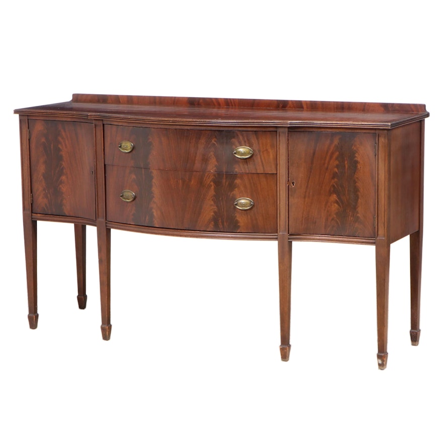 Kennard's Furniture Federal Style Mahogany Bowfront Sideboard, Early 20th C.