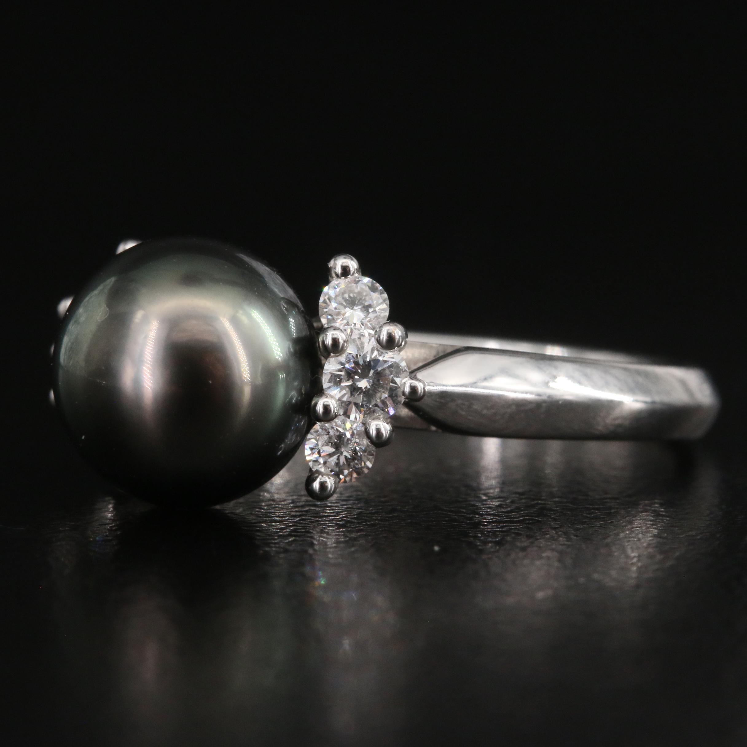 Mikimoto 18K Pearl and Diamond Ring