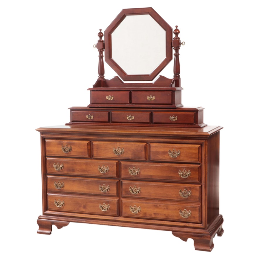 American Colonial Style Maple Dresser with Two Jewelry Drawer Units
