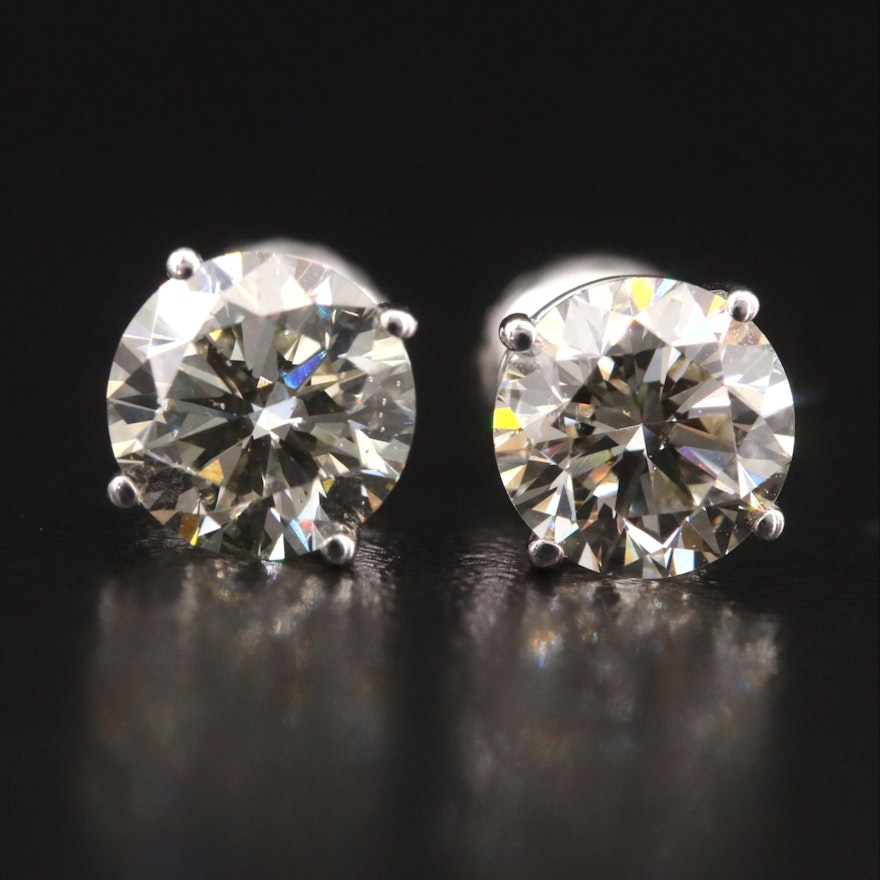 14K 1.90 CTW Lab Grown Diamond Stud Earrings