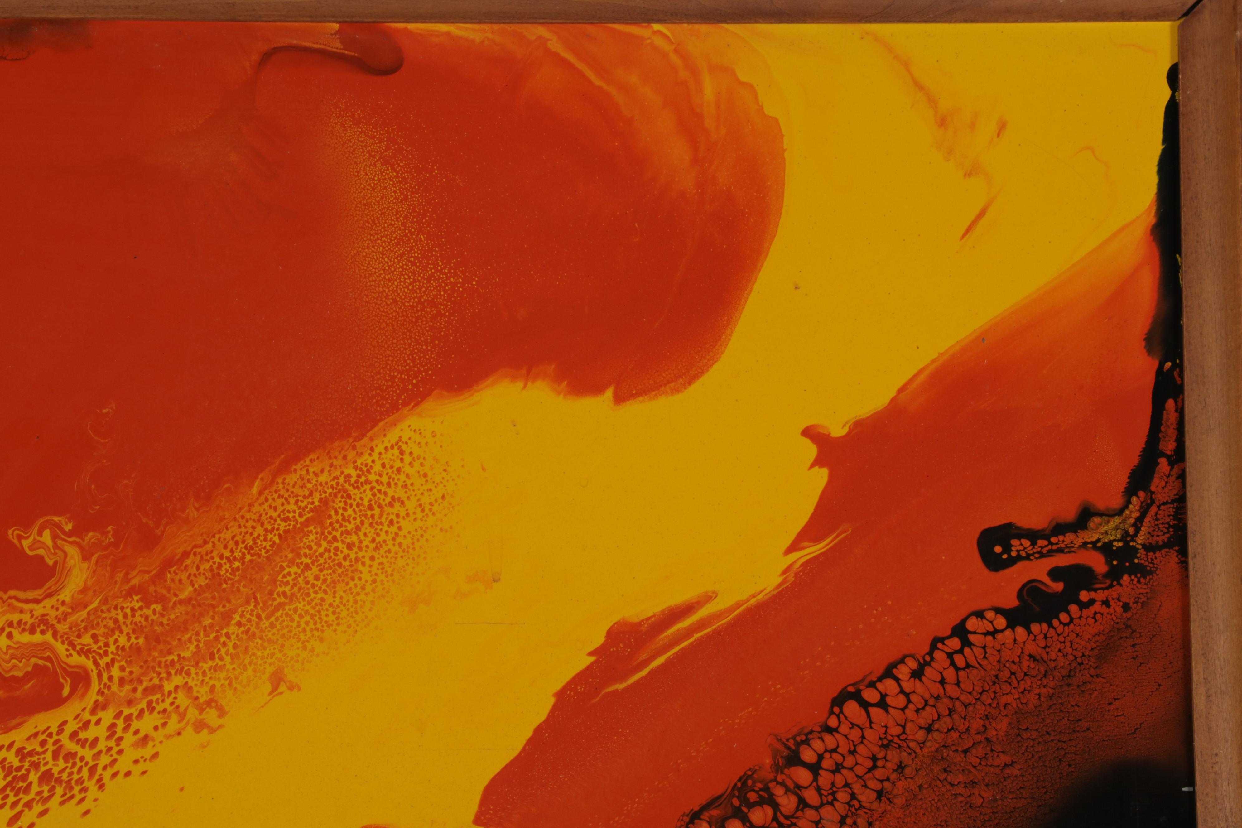 Abstract Acrylic Pour Paintings on Aluminum, Late 20th Century