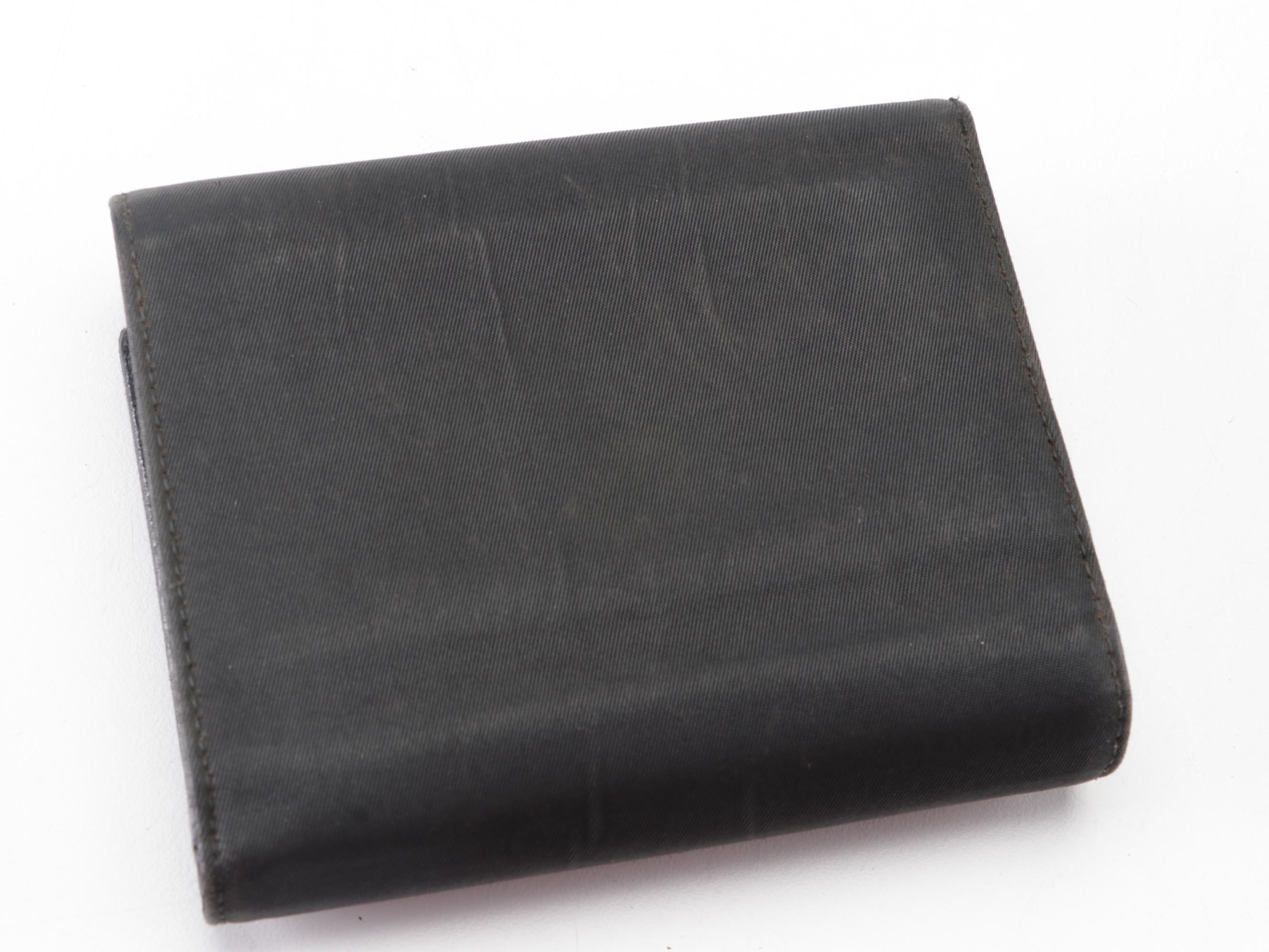 Prada Compact Trifold Wallet Black Nylon and Saffiano Leather