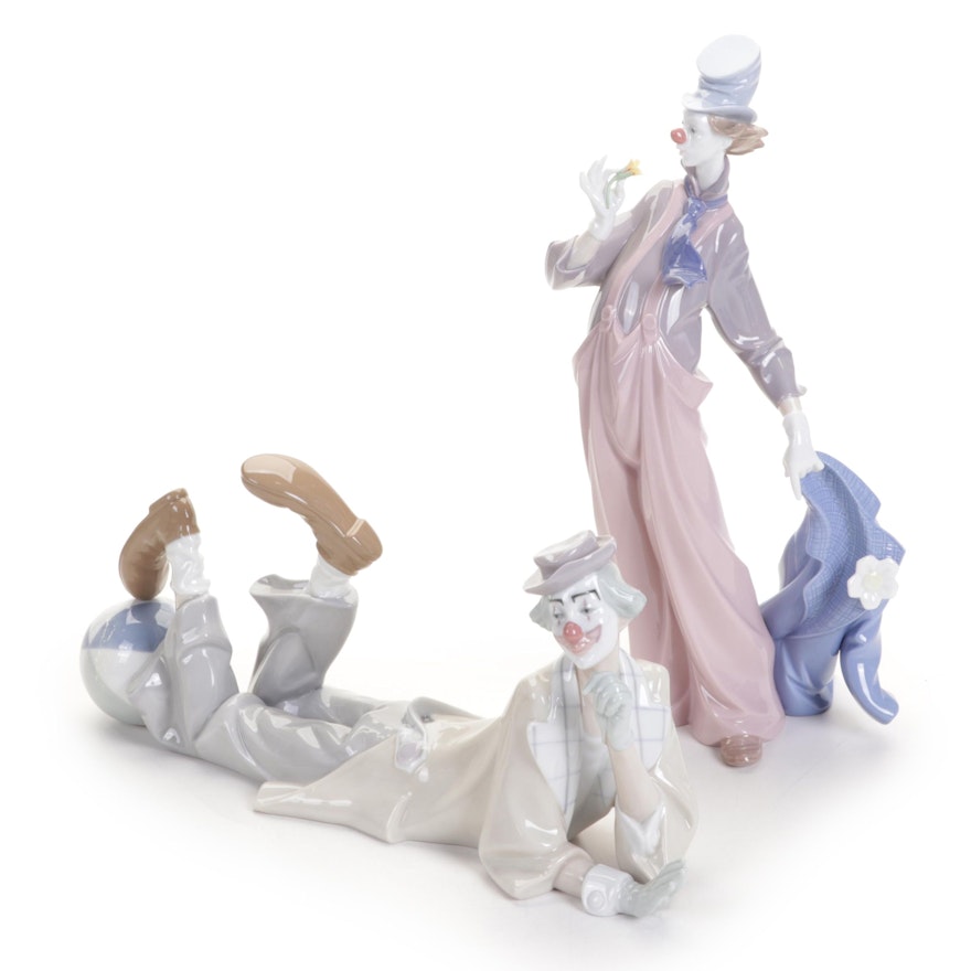 Lladró "Clown" and "A Mile of Style" Porcelain Figurines