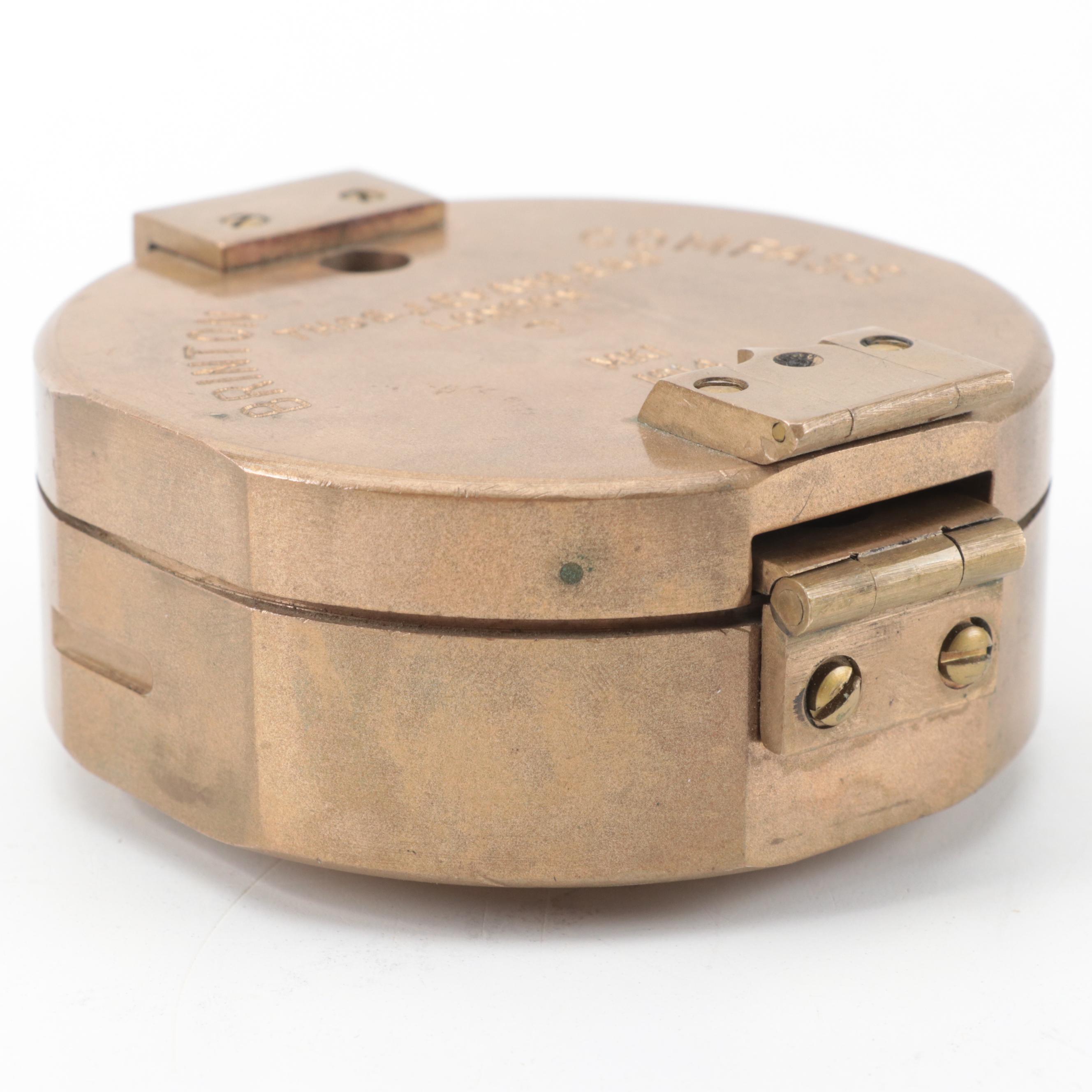 WWI Thomas J. Evans Brass MKI Brinton Compass, circa 1914