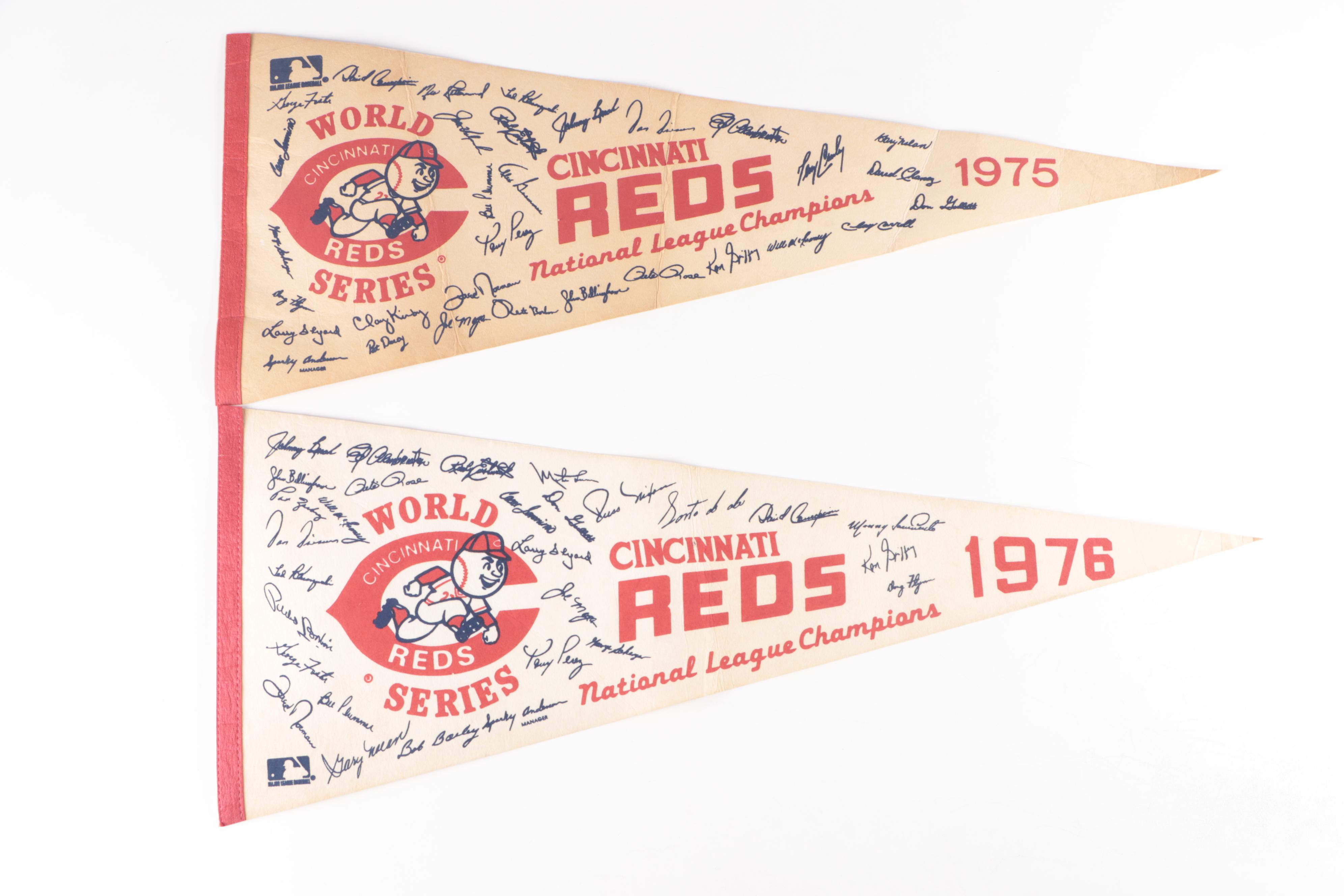 Vintage Cincinnati Reds Pennants, 1972–1976