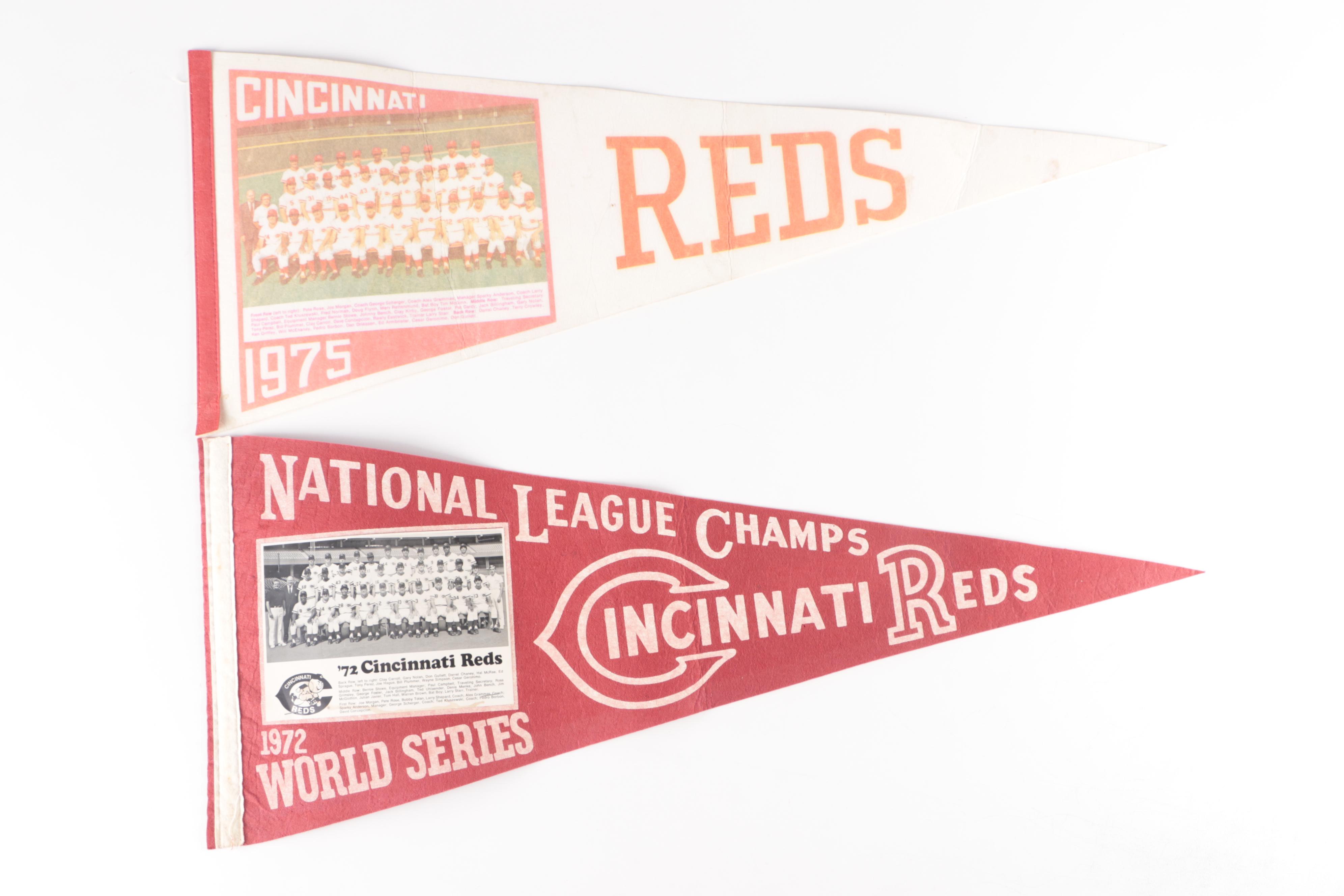 Vintage Cincinnati Reds Pennants, 1972–1976