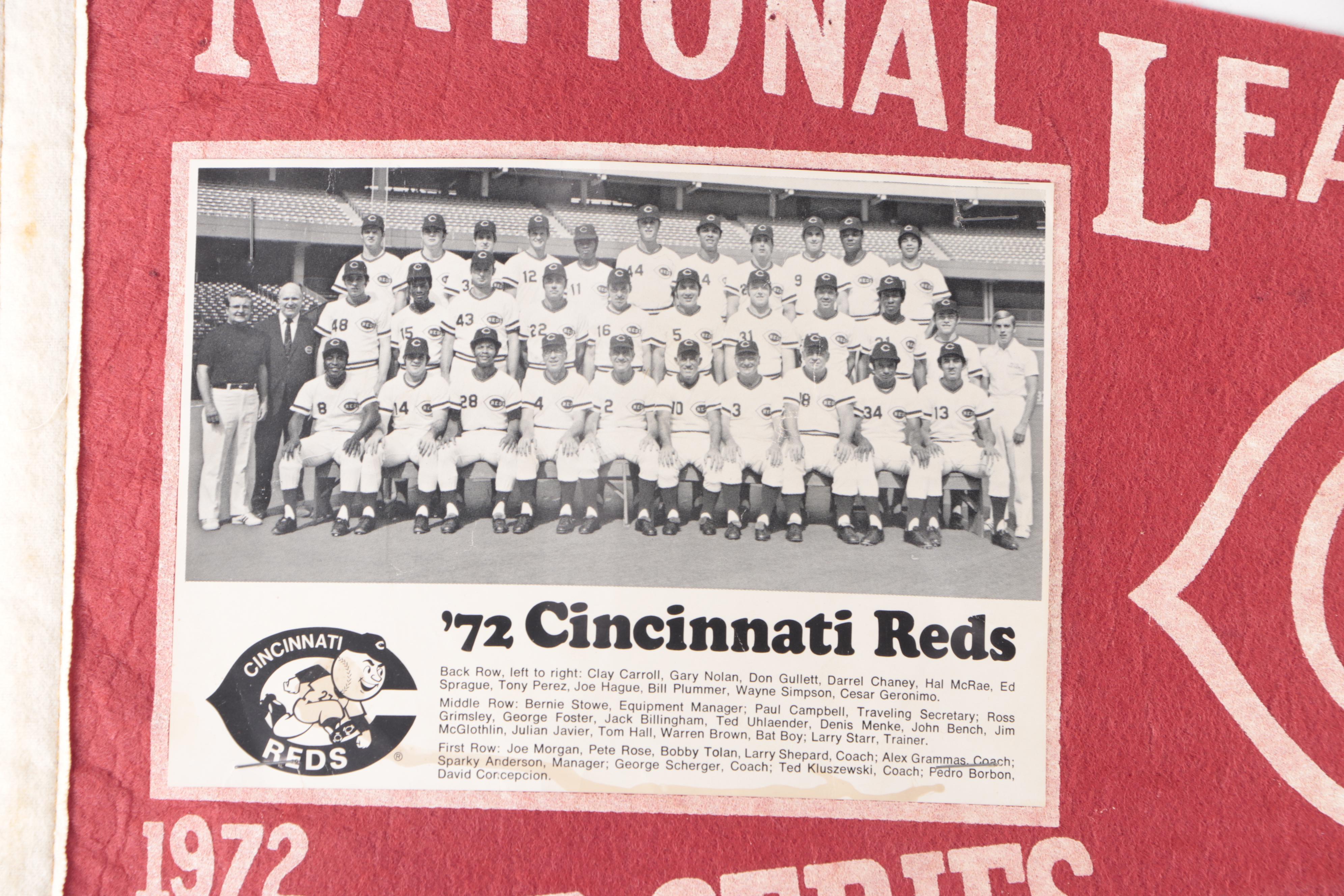 Vintage Cincinnati Reds Pennants, 1972–1976